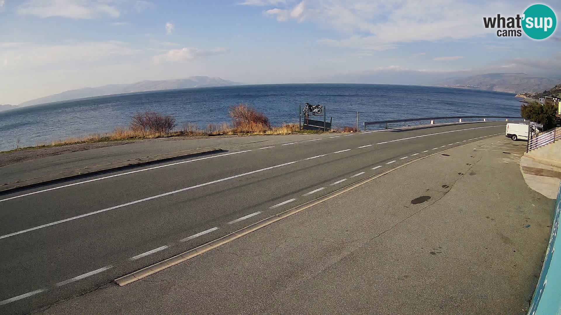 Webcam Adria-Autobahn D8 bei SENJ – Blick auf die Insel KRK