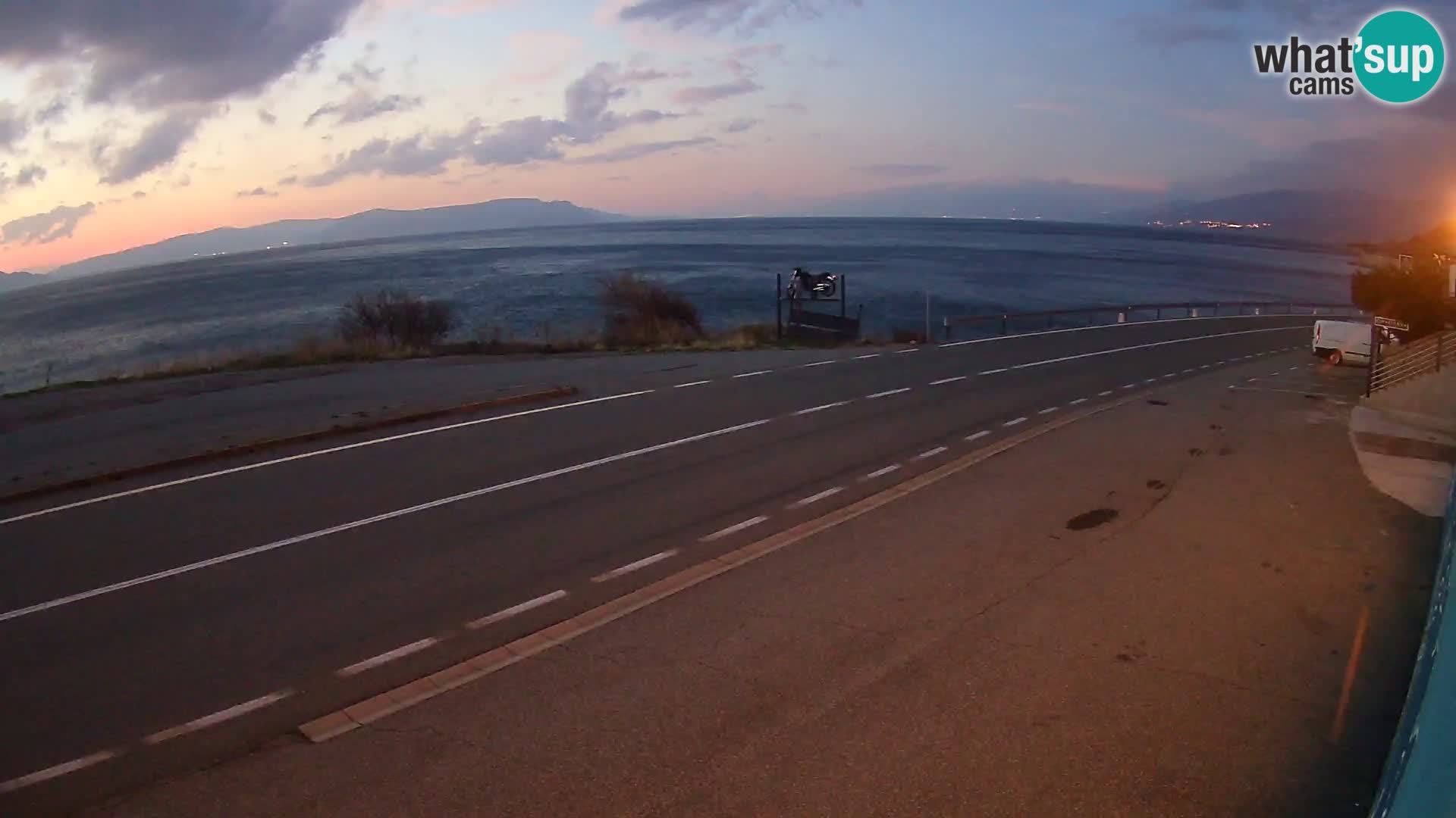 Webcam Adriatic highway D8 near SENJ – view to KRK island