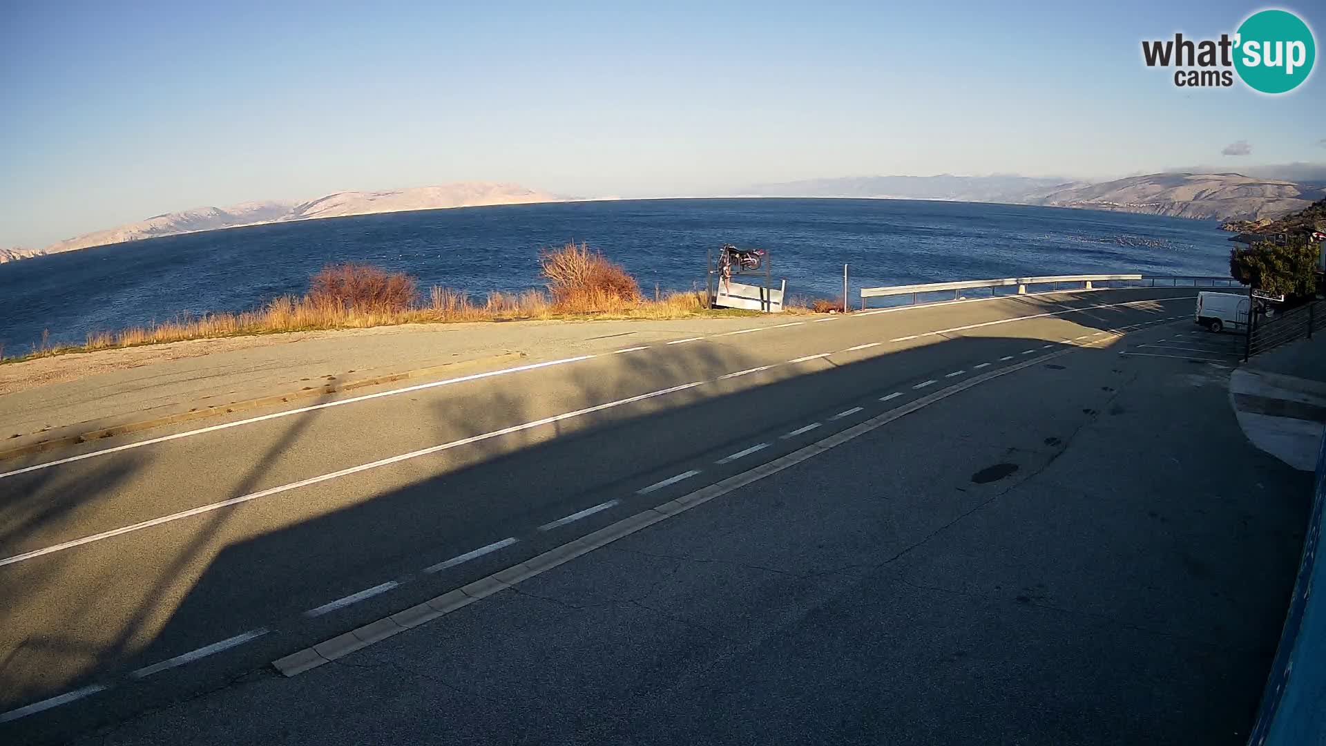 Webcam Adriatic highway D8 near SENJ – view to KRK island