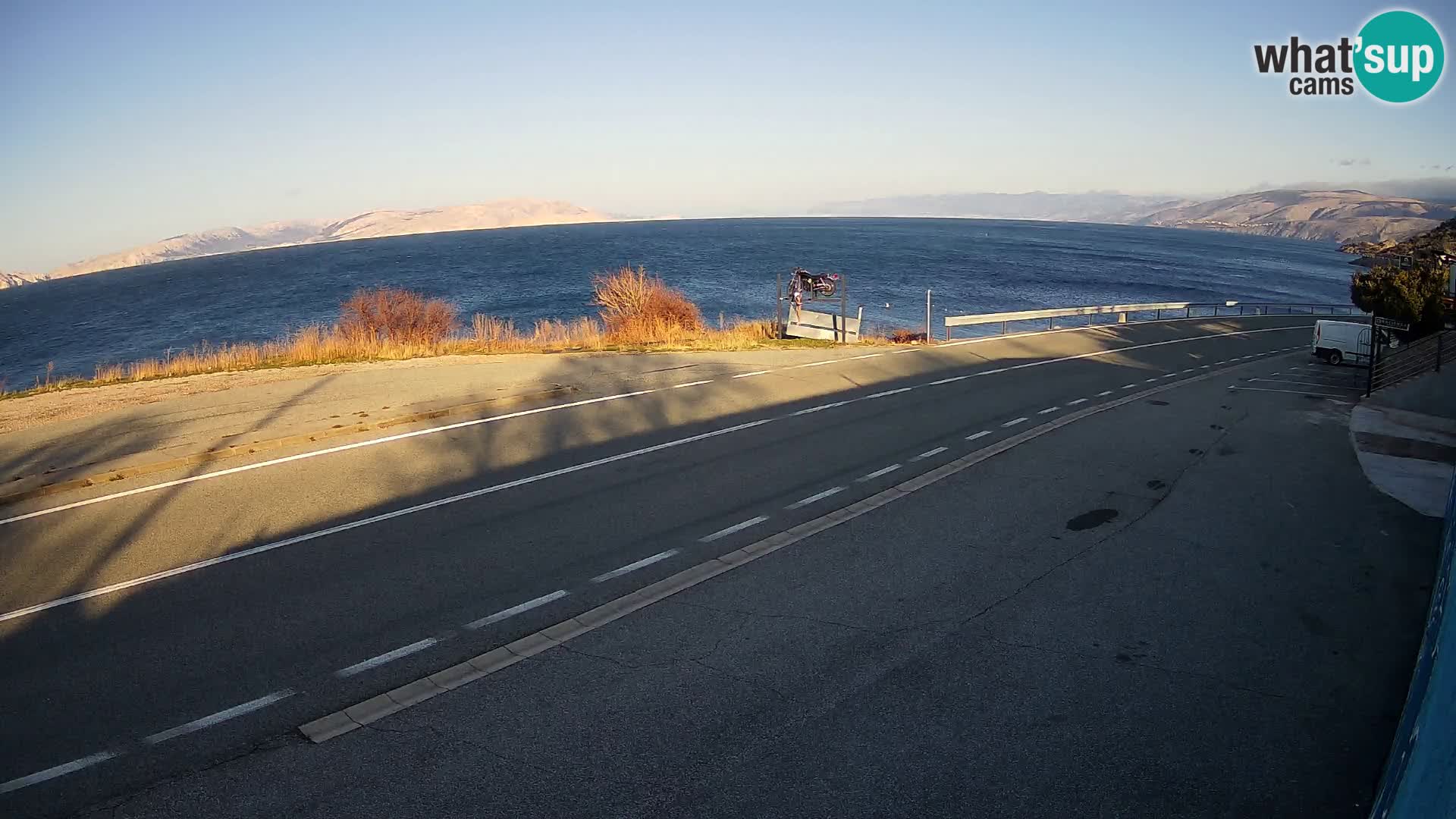 Webcam Adriatic highway D8 near SENJ – view to KRK island