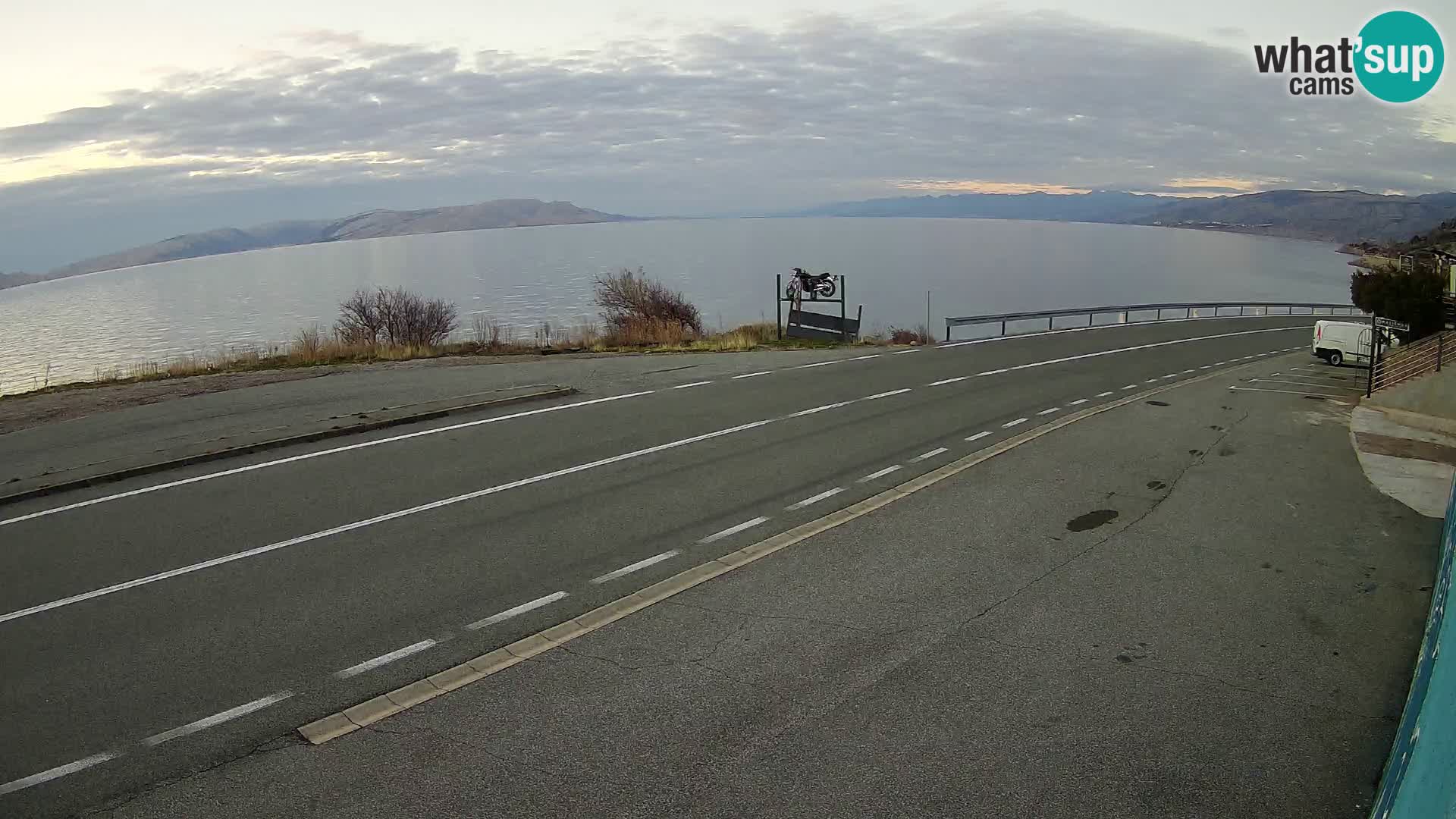 Webcam Adriatic highway D8 near SENJ – view to KRK island