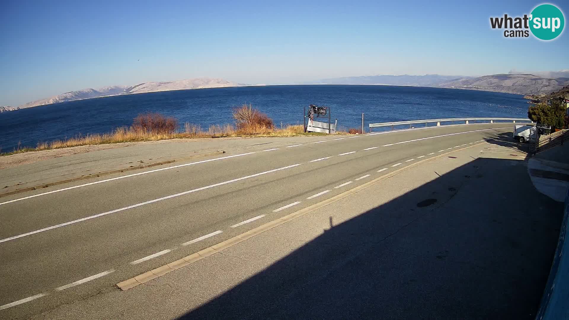 Webcam Adria-Autobahn D8 bei SENJ – Blick auf die Insel KRK