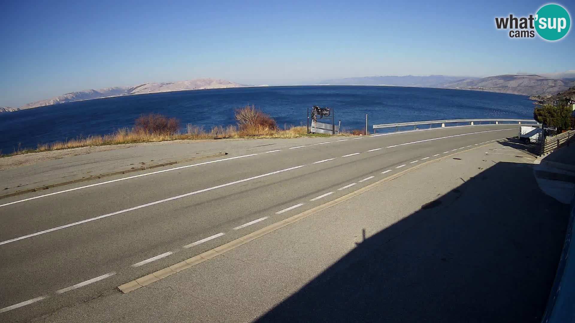 Webcam Adria-Autobahn D8 bei SENJ – Blick auf die Insel KRK