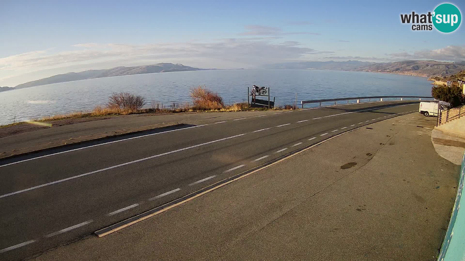 Webcam Adriatic highway D8 near SENJ – view to KRK island