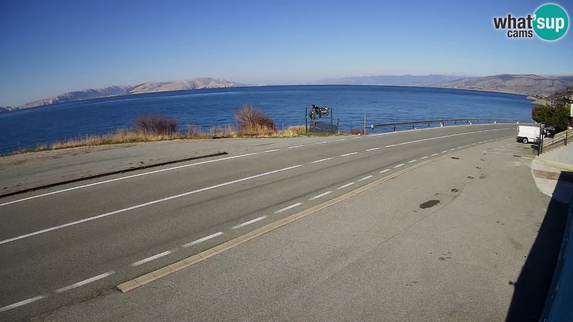 Webcam autopista adriática D8 cerca de SENJ – vista de la isla de KRK