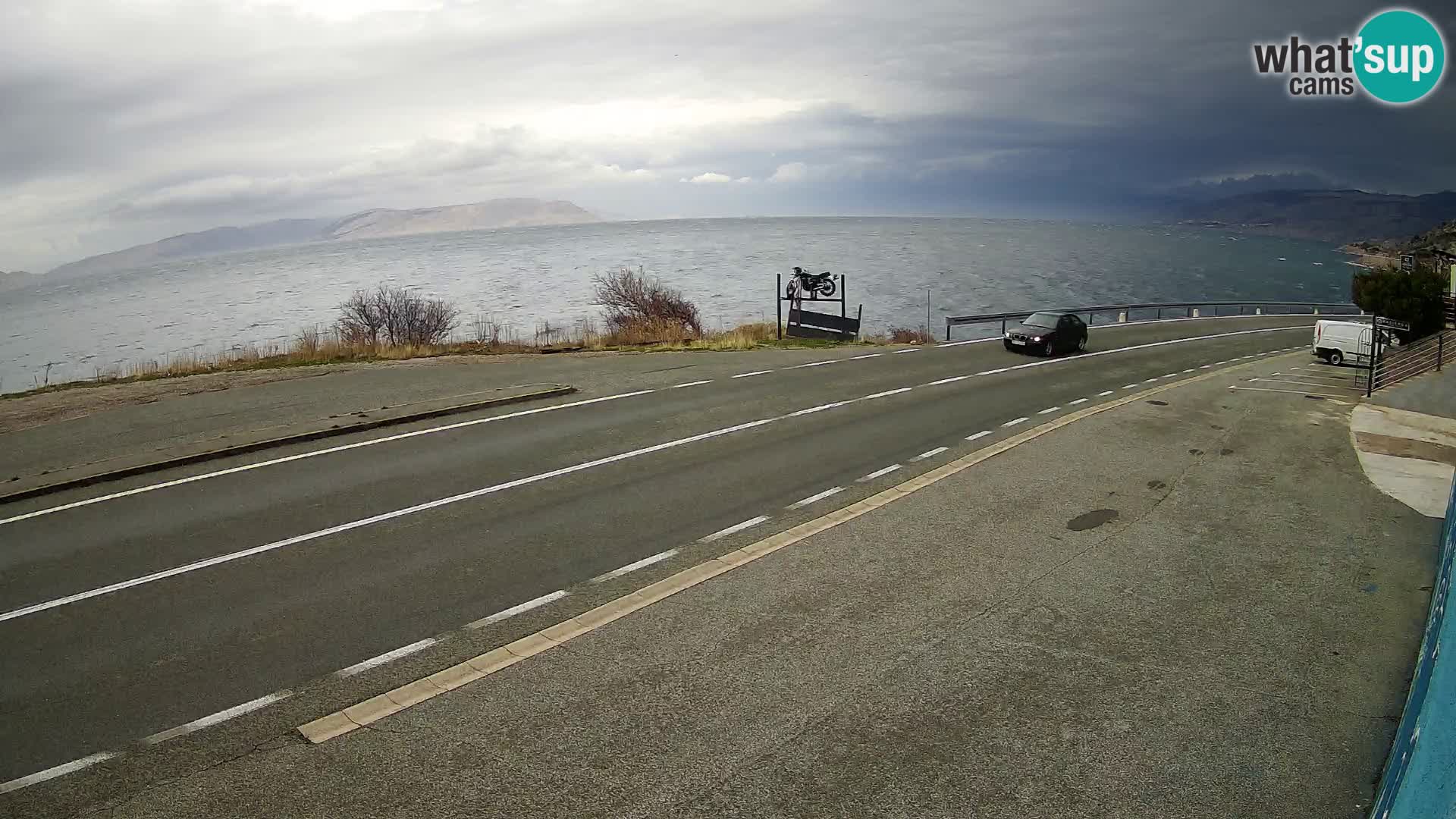 Webcam Adria-Autobahn D8 bei SENJ – Blick auf die Insel KRK