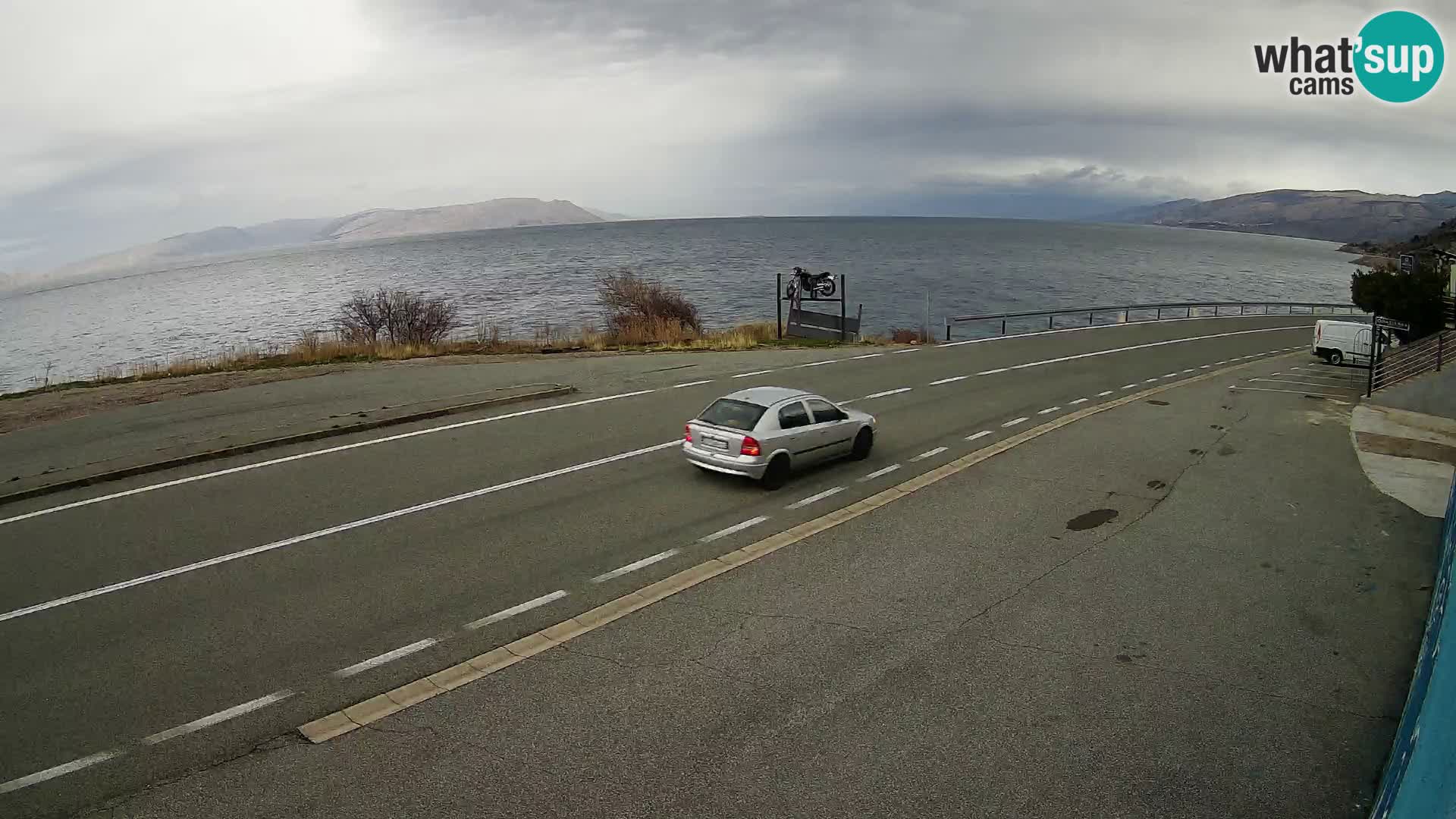 Webcam Adria-Autobahn D8 bei SENJ – Blick auf die Insel KRK