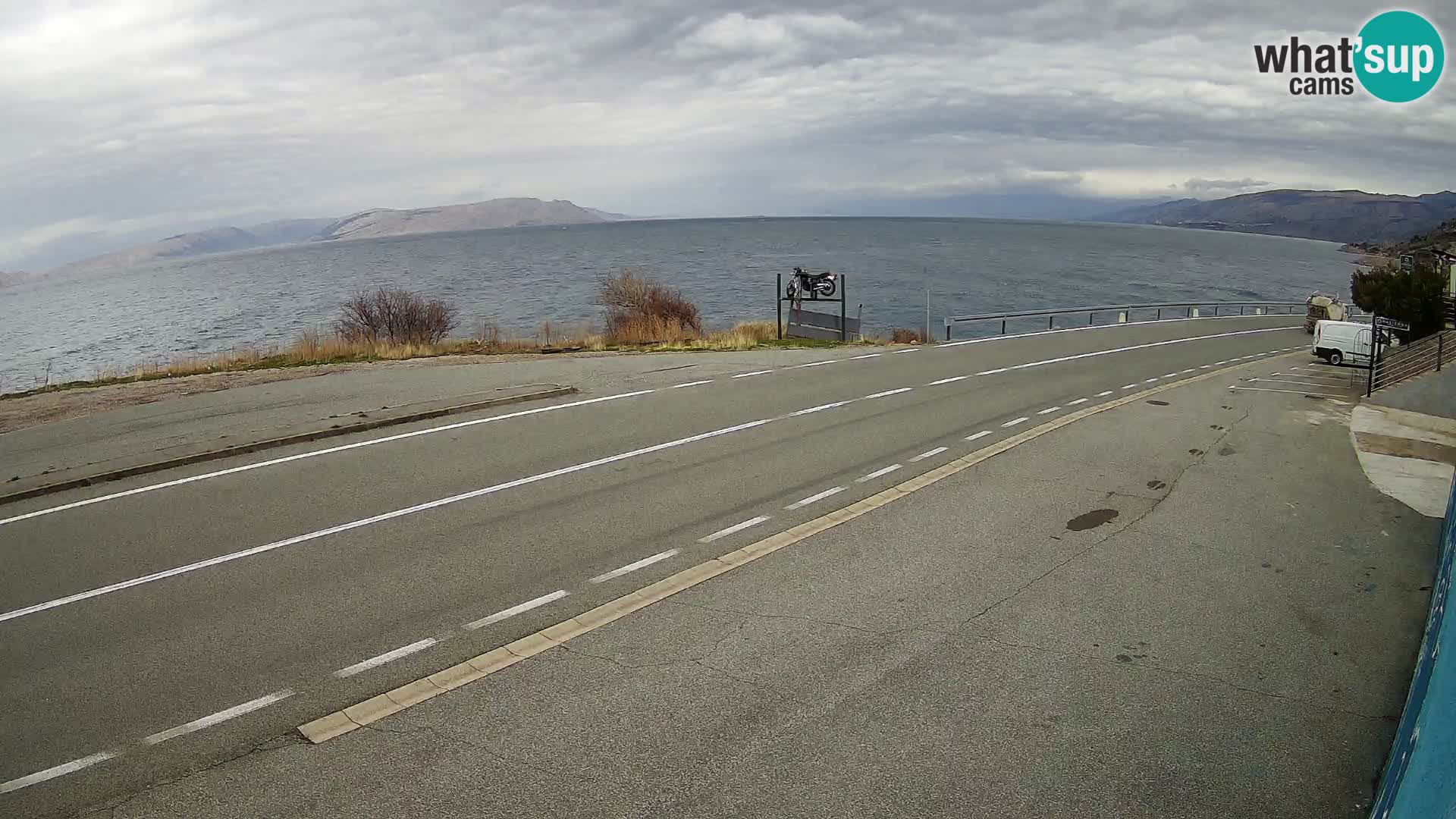Webcam autoroute Adriatique D8 près de SENJ – vue sur l’île de KRK