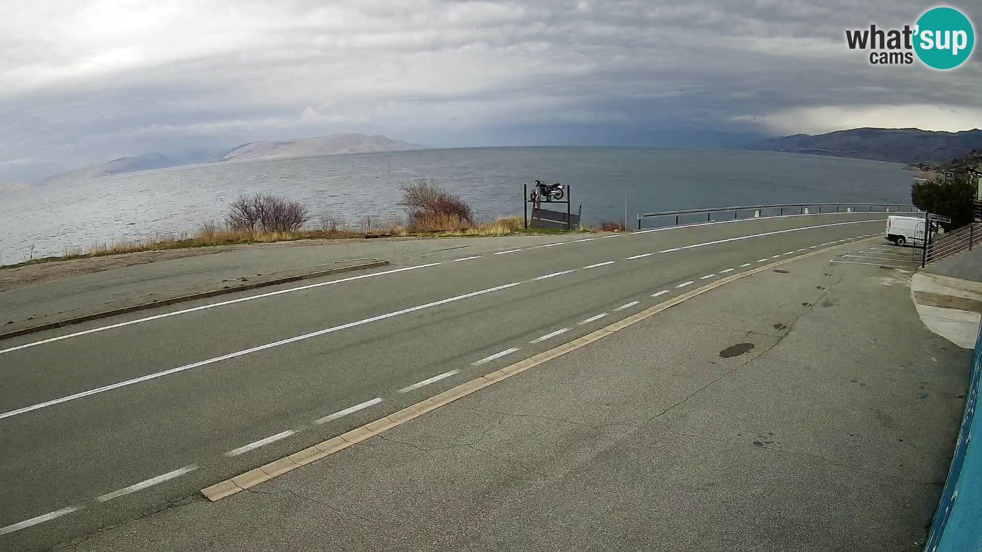 Webcam autoroute Adriatique D8 près de SENJ – vue sur l’île de KRK