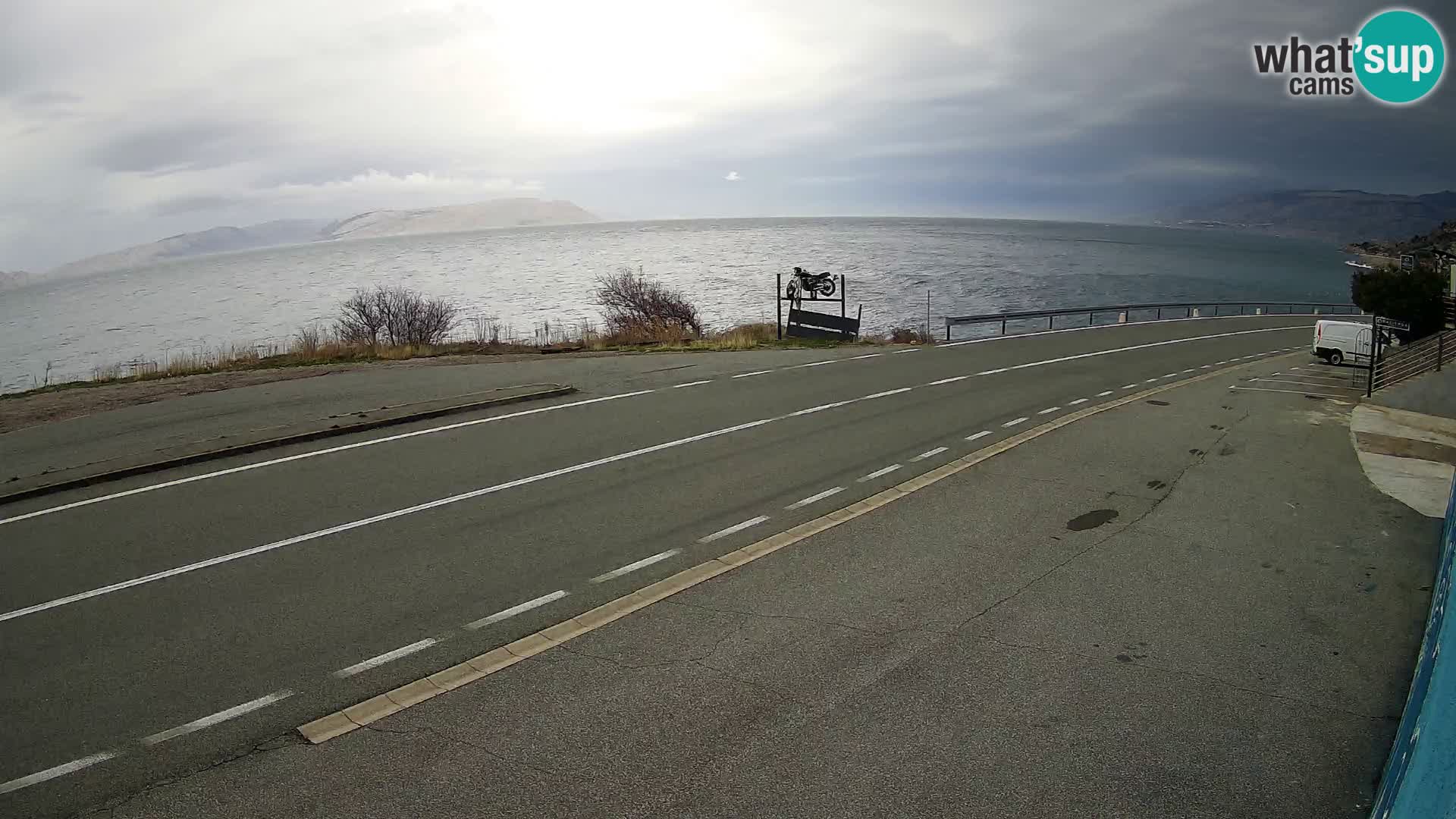 Webcam Adriatic highway D8 near SENJ – view to KRK island