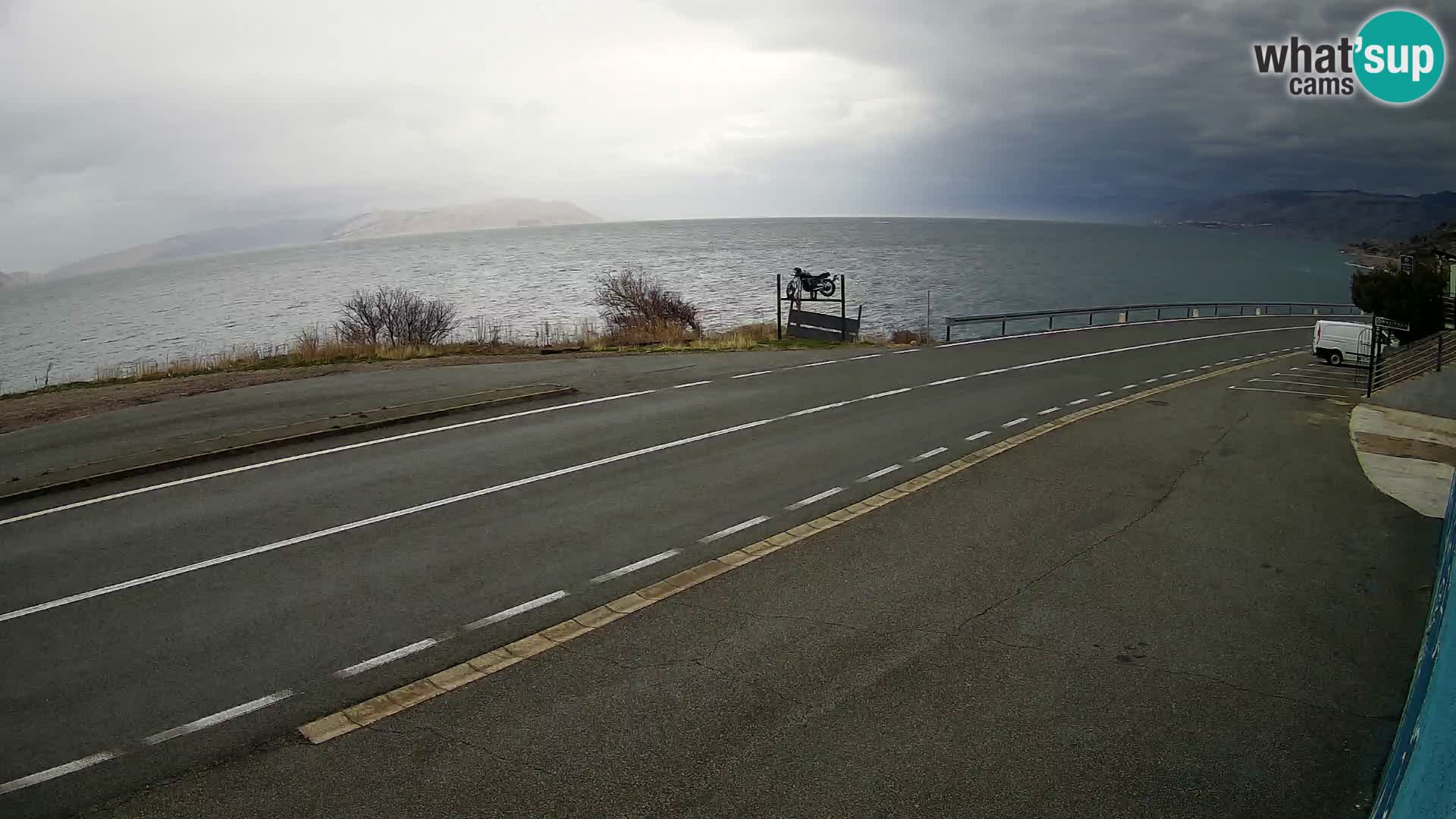 Webcam Adriatic highway D8 near SENJ – view to KRK island