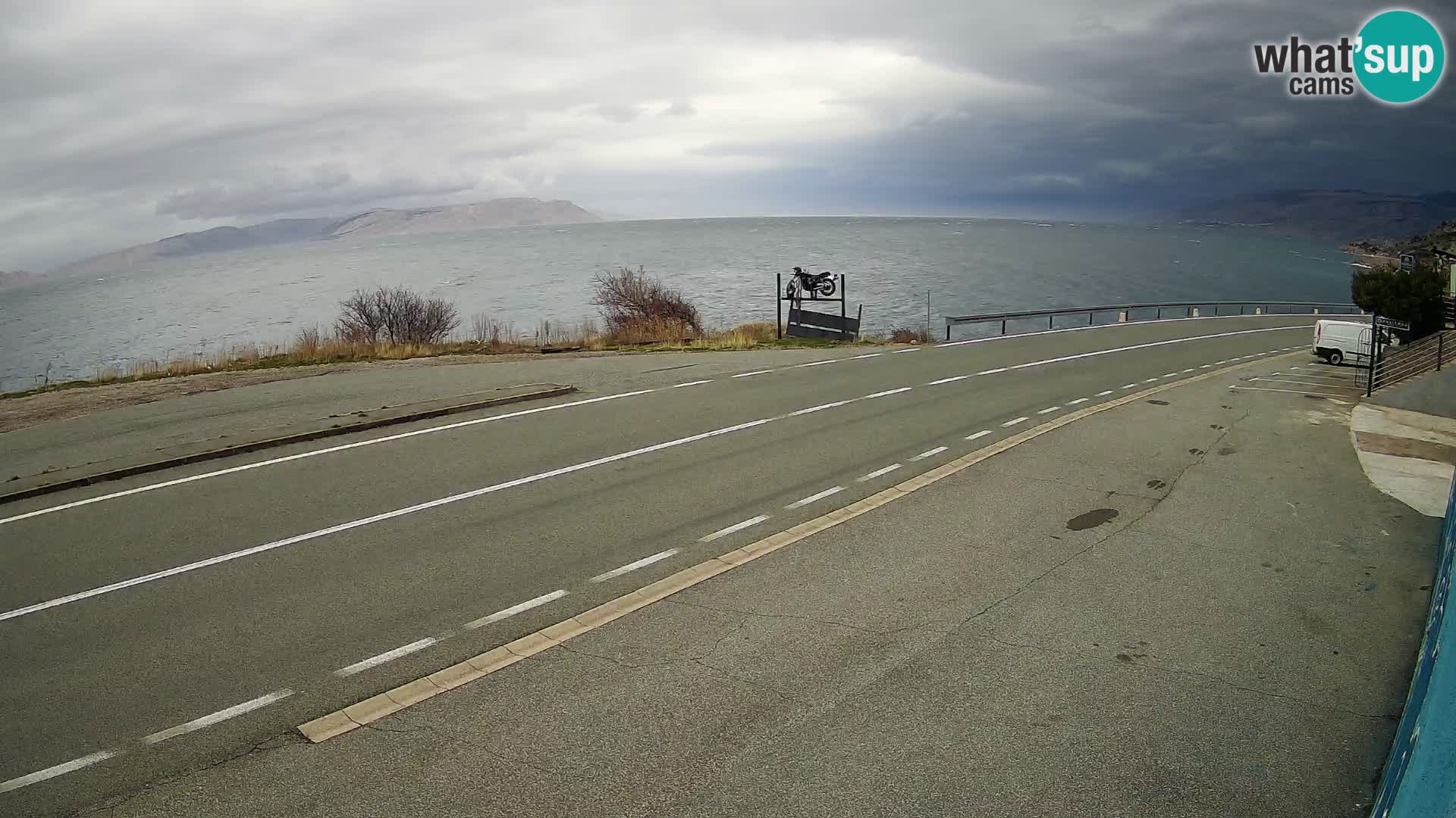 Webcam autoroute Adriatique D8 près de SENJ – vue sur l’île de KRK