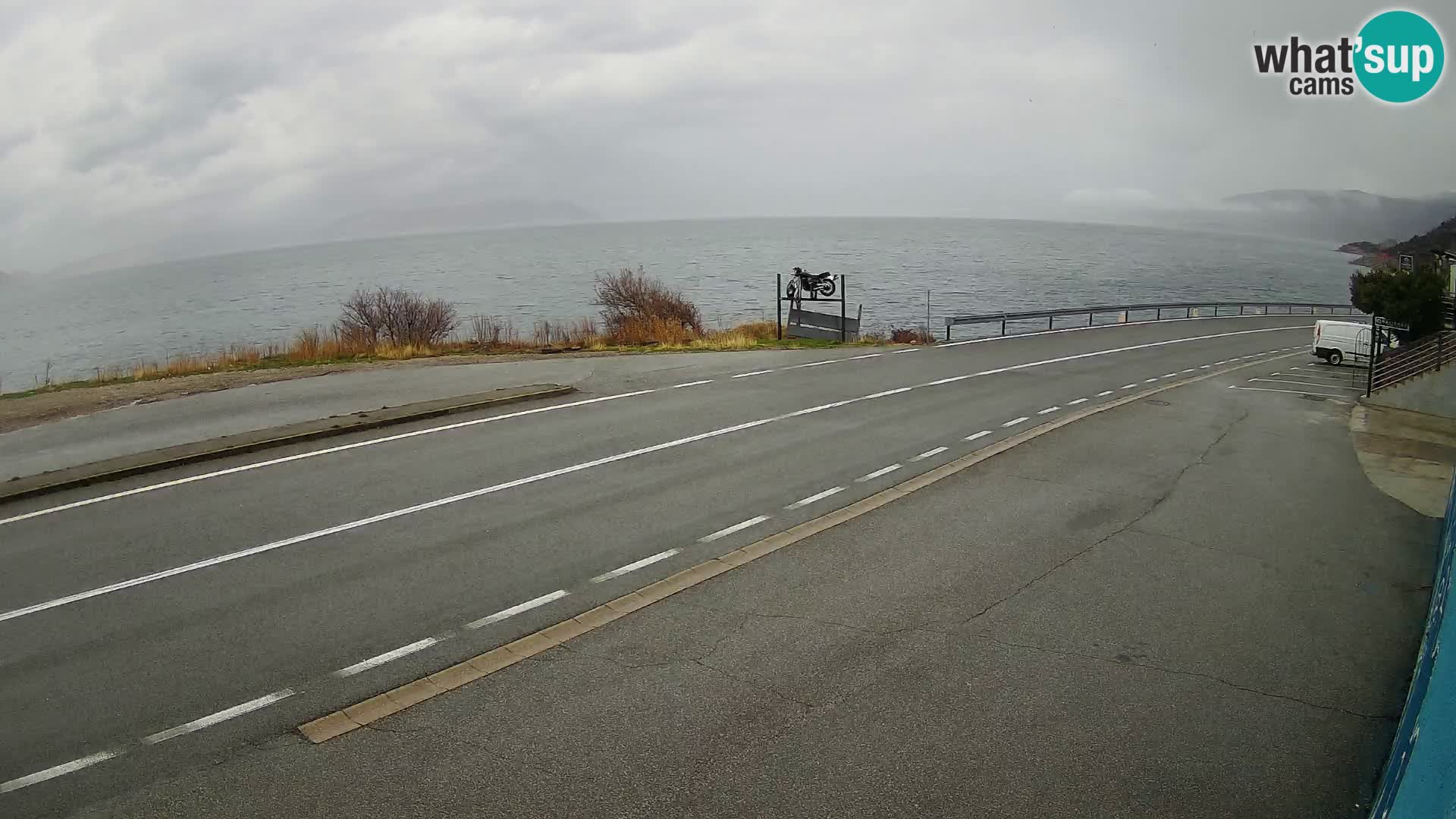 Webcam Adriatic highway D8 near SENJ – view to KRK island