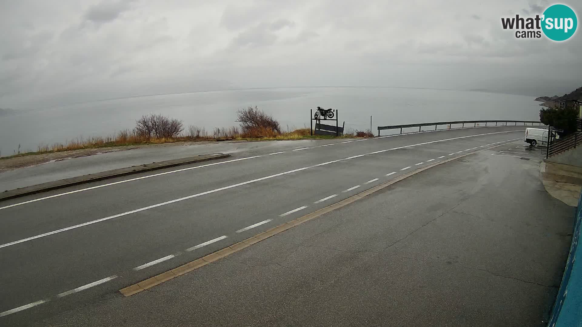 Webcam Adriatic highway D8 near SENJ – view to KRK island