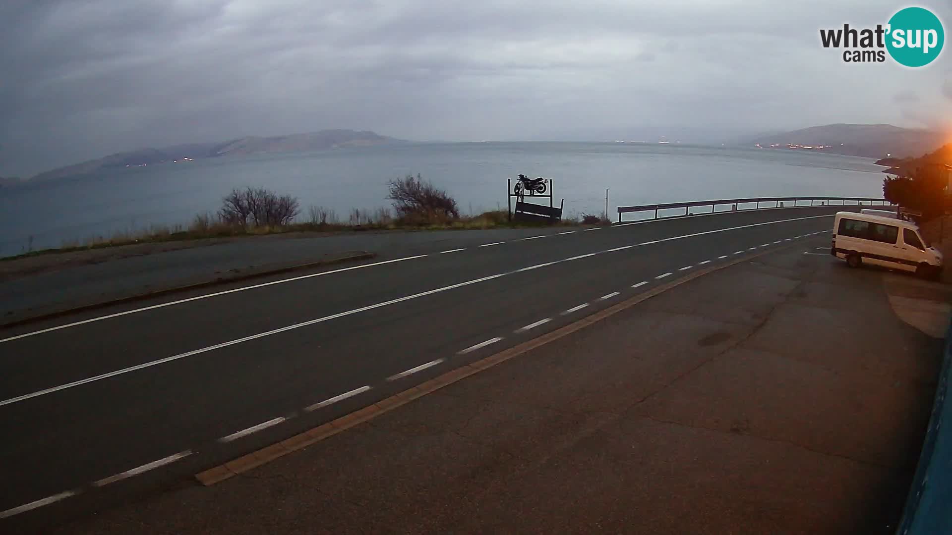 Webcam Adriatic highway D8 near SENJ – view to KRK island