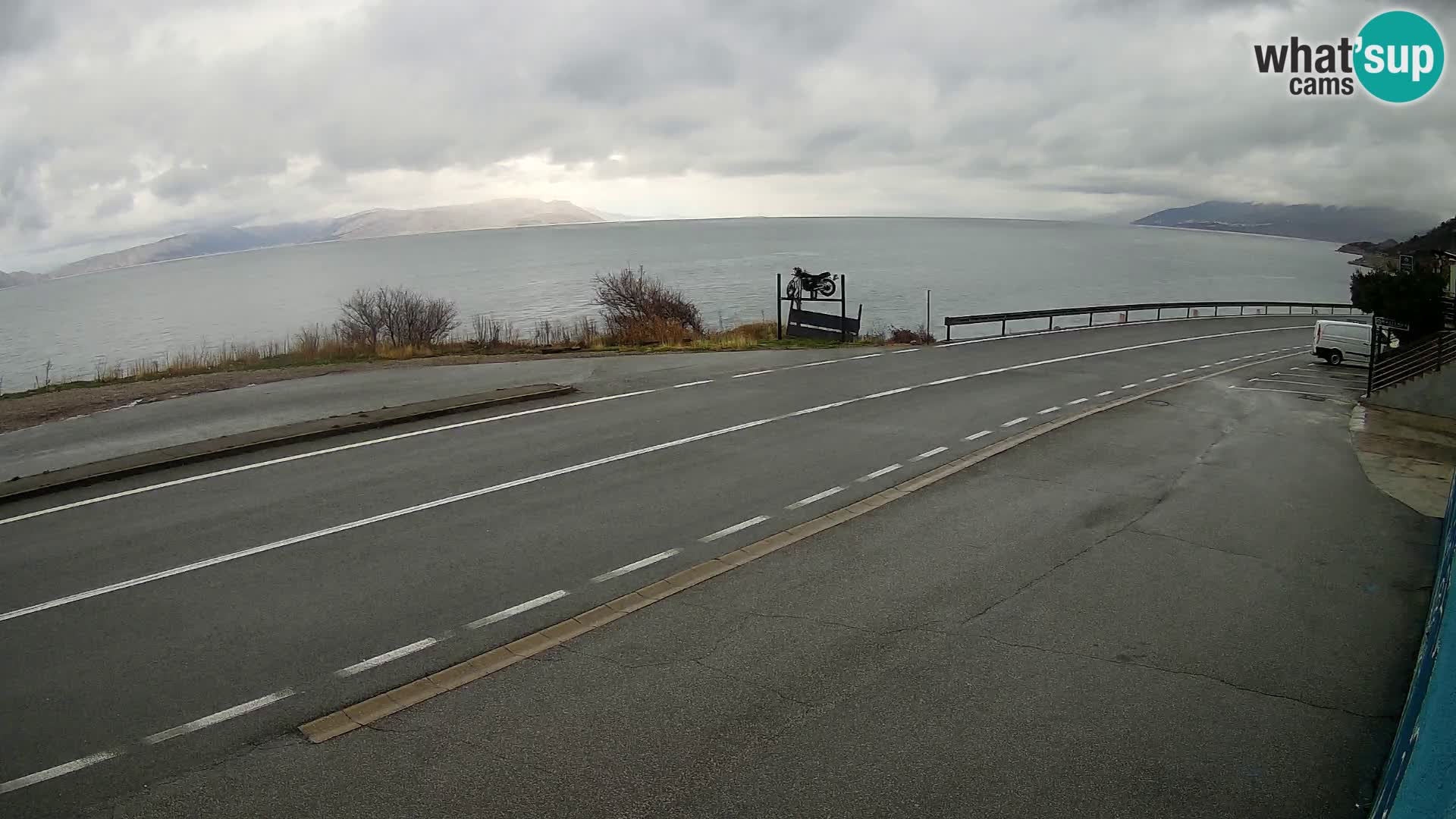 Webcam Adria-Autobahn D8 bei SENJ – Blick auf die Insel KRK