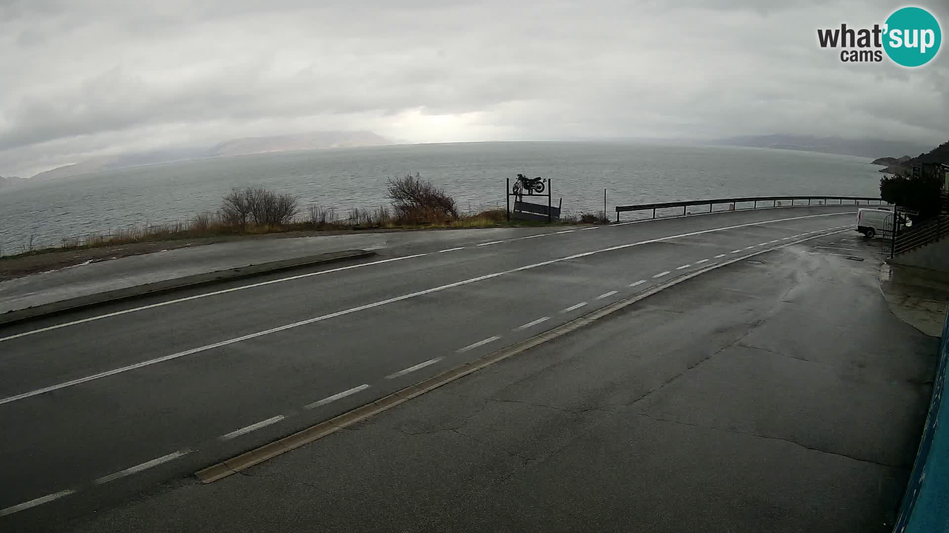 Webcam Adriatic highway D8 near SENJ – view to KRK island