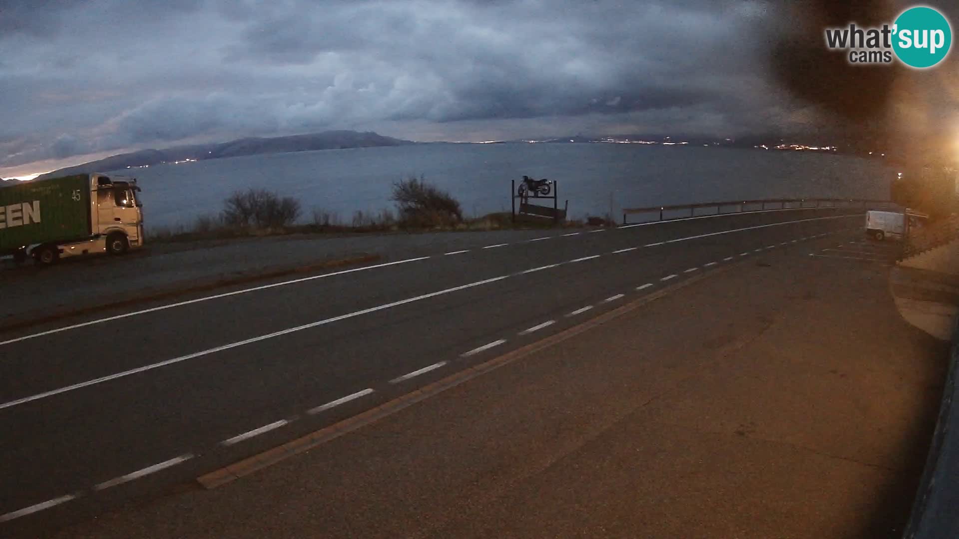 Webcam Adriatic highway D8 near SENJ – view to KRK island