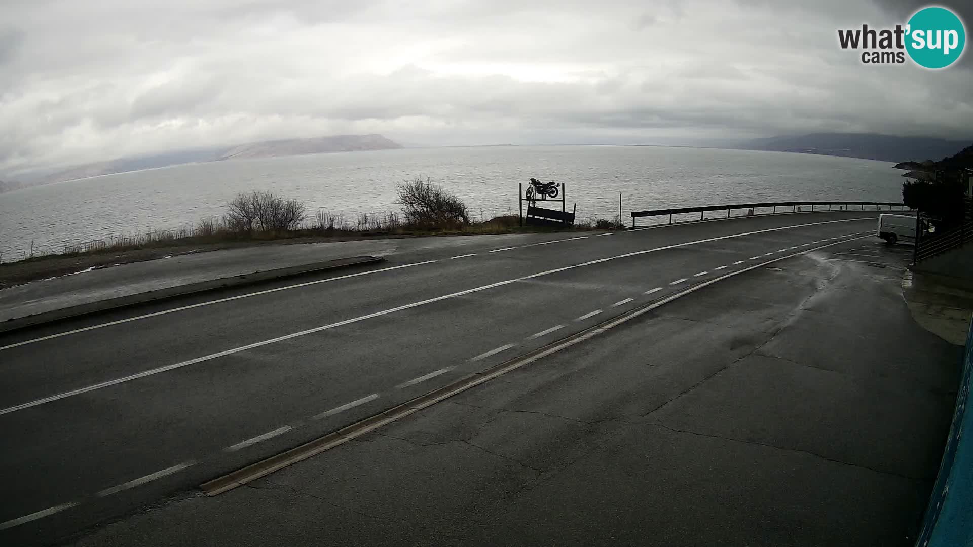 Webcam Adriatic highway D8 near SENJ – view to KRK island