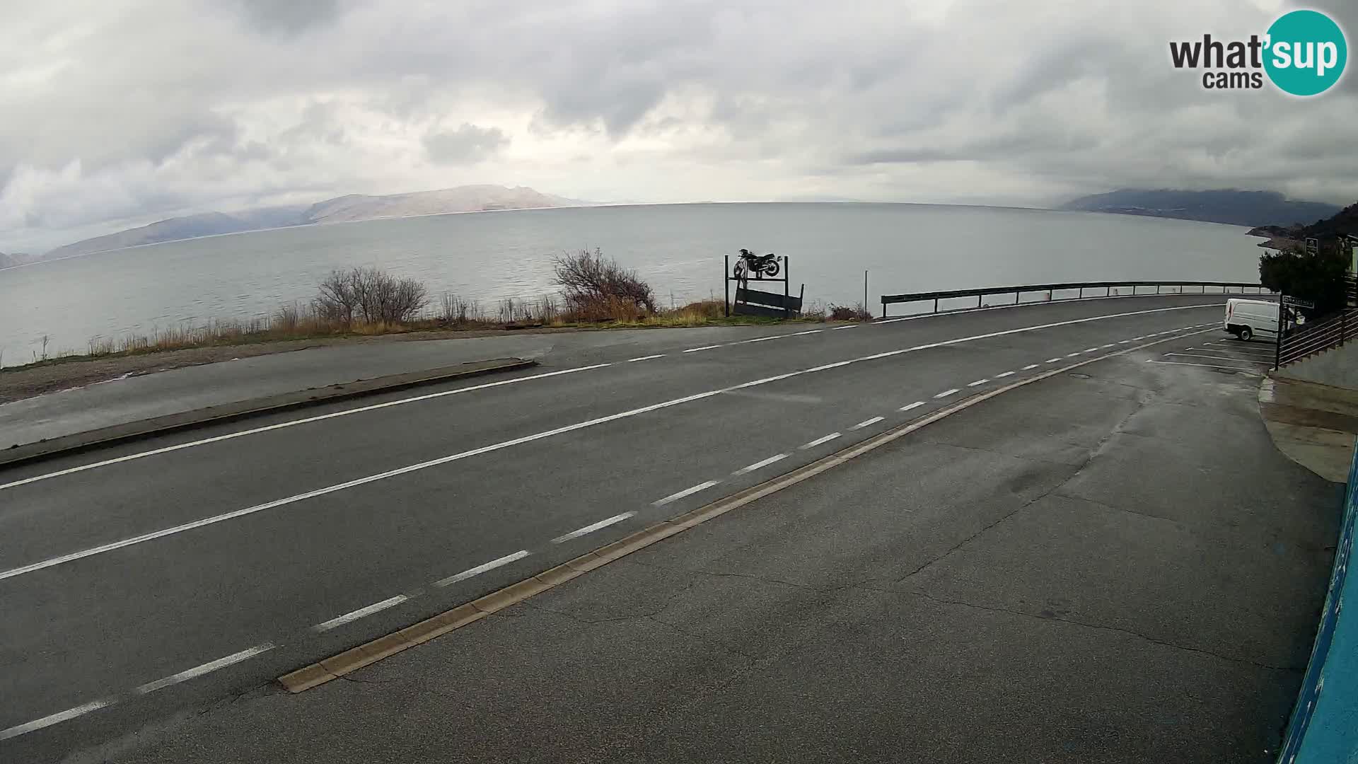 Webcam Adriatic highway D8 near SENJ – view to KRK island