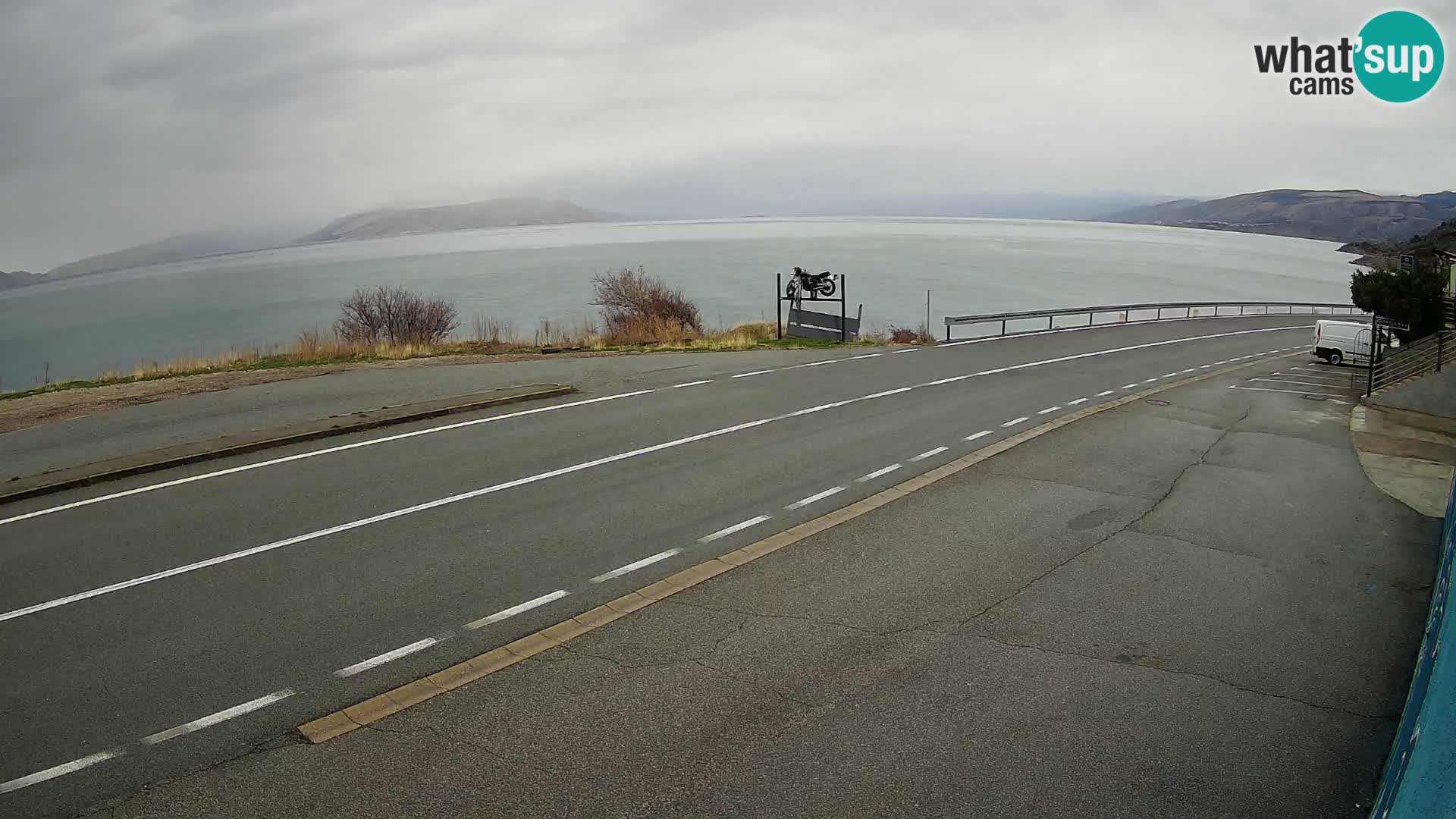 Webcam Adriatic highway D8 near SENJ – view to KRK island