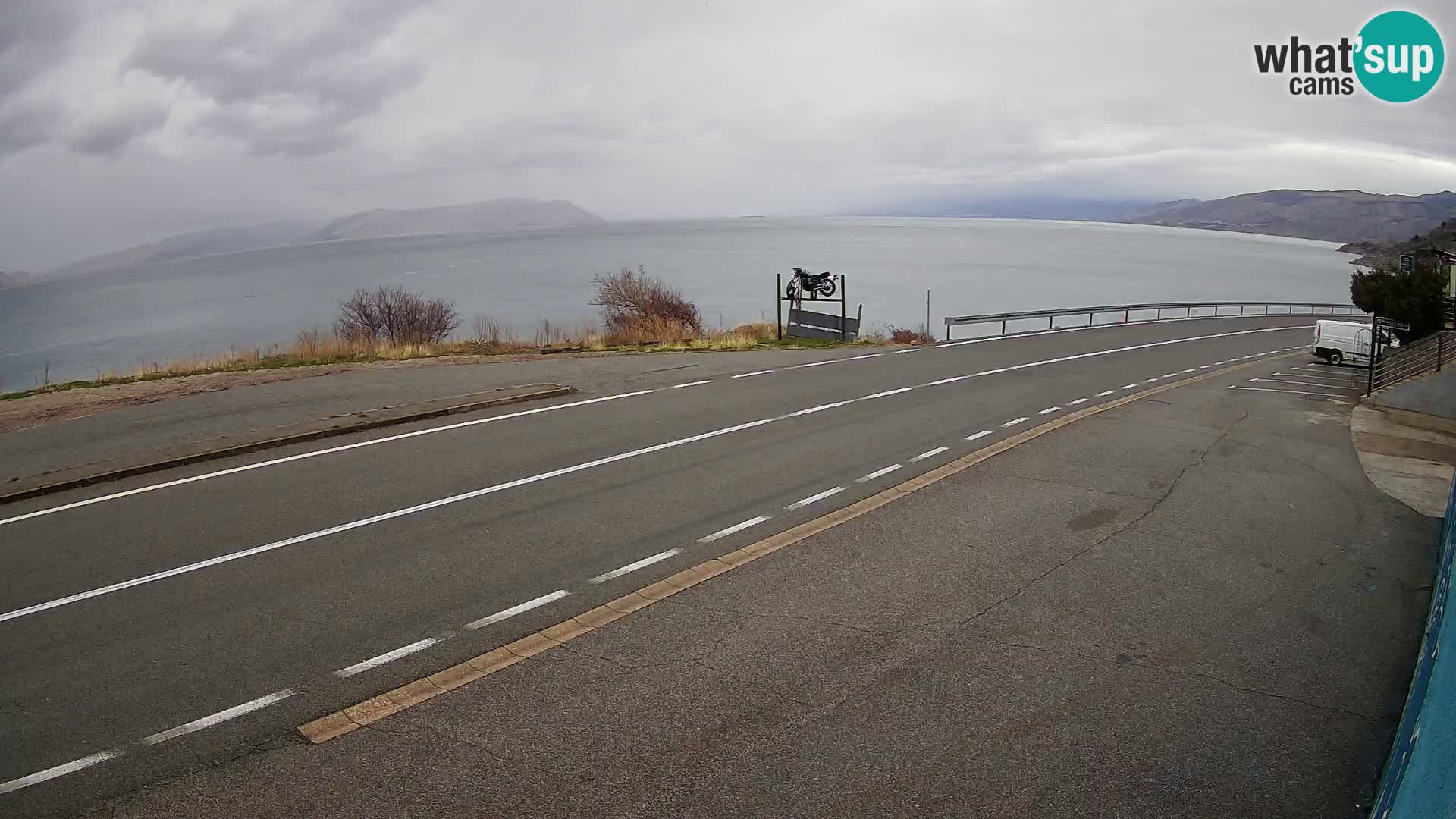 Webcam Adria-Autobahn D8 bei SENJ – Blick auf die Insel KRK