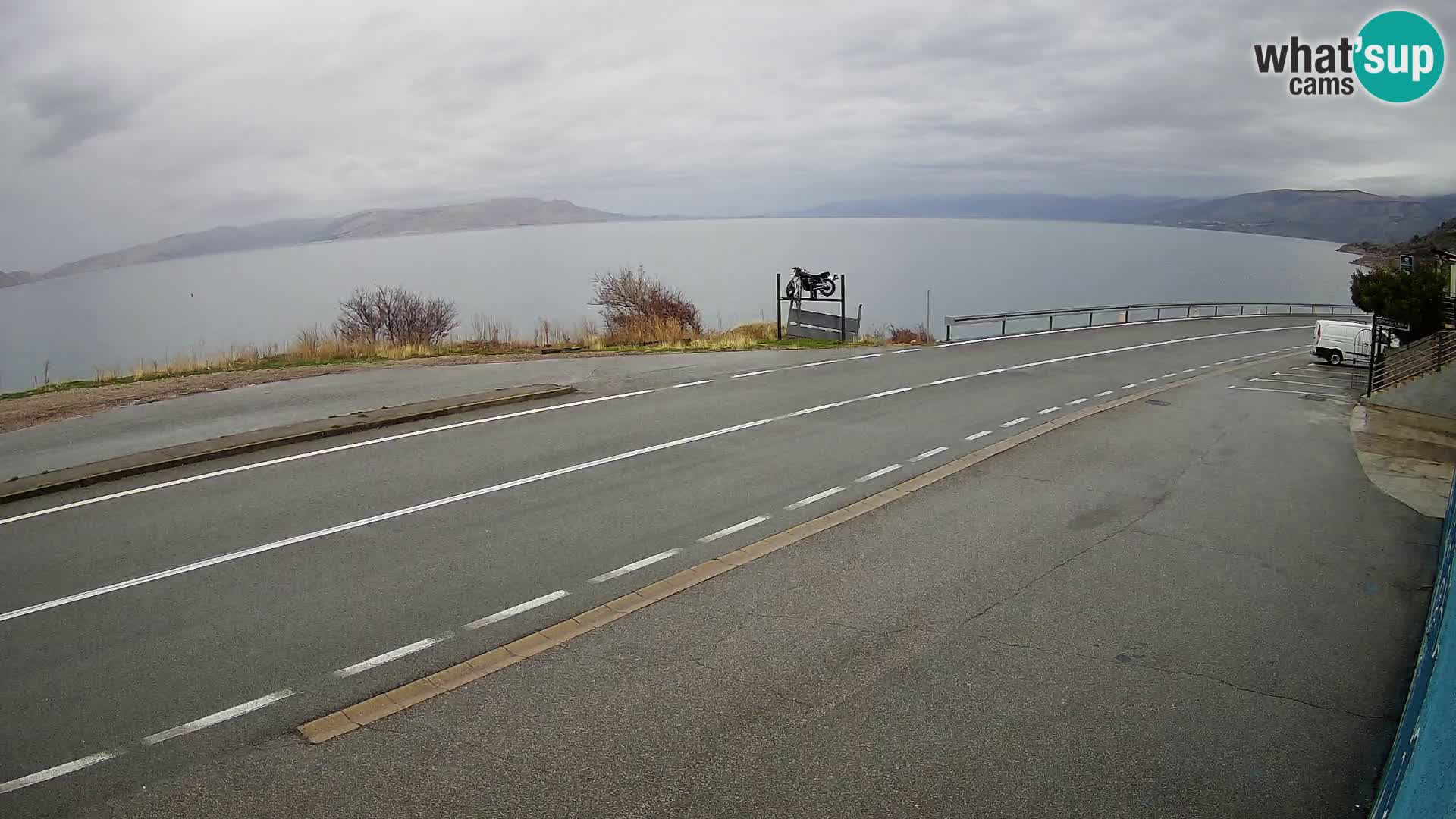 Webcam Adria-Autobahn D8 bei SENJ – Blick auf die Insel KRK