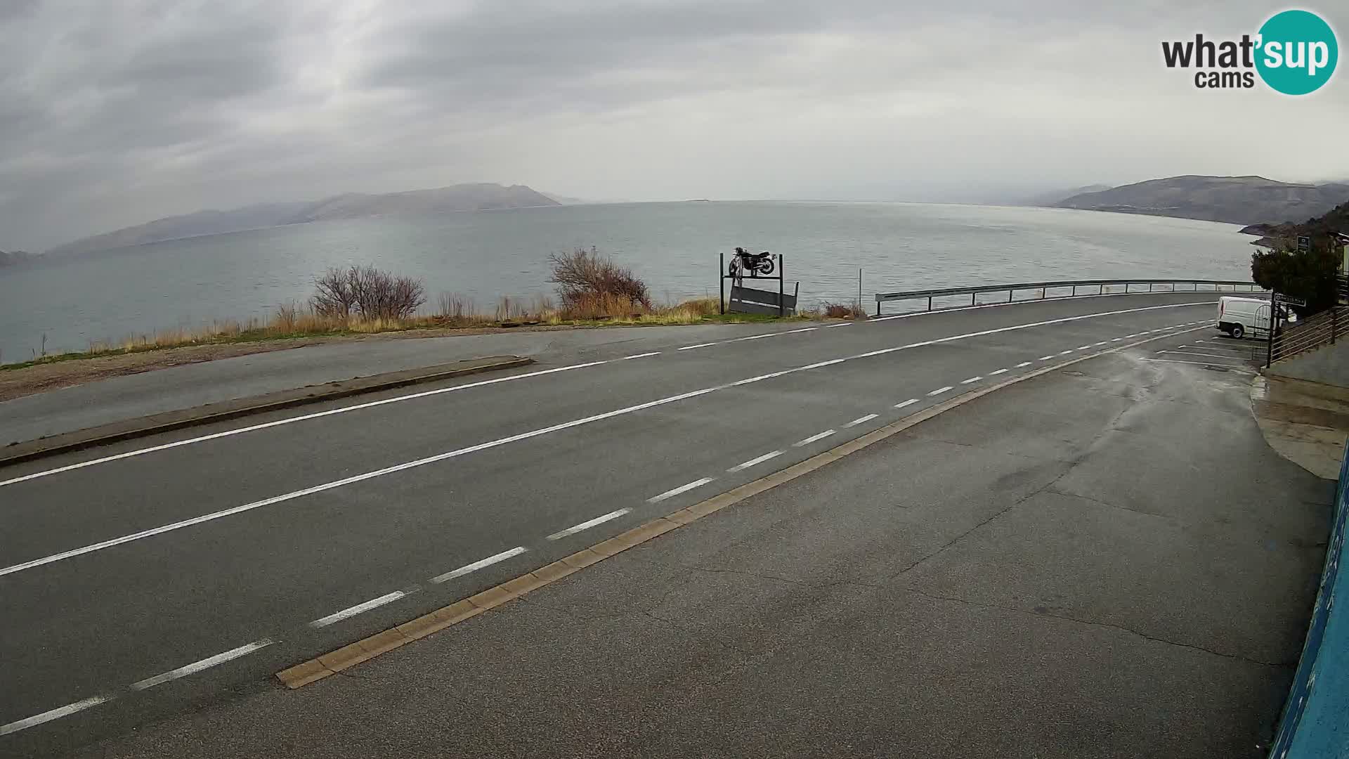 Webcam autoroute Adriatique D8 près de SENJ – vue sur l’île de KRK