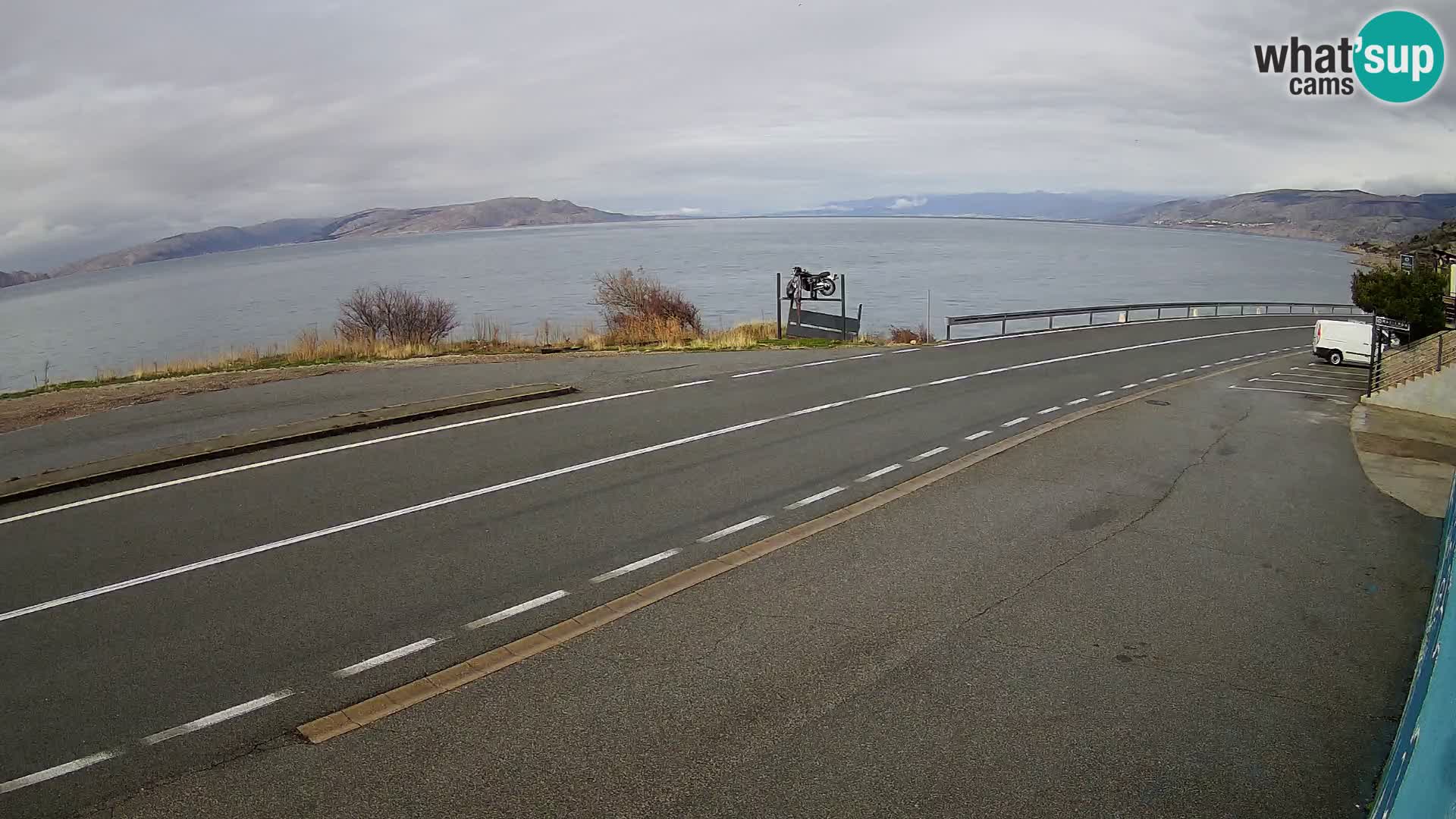 Webcam Adriatic highway D8 near SENJ – view to KRK island