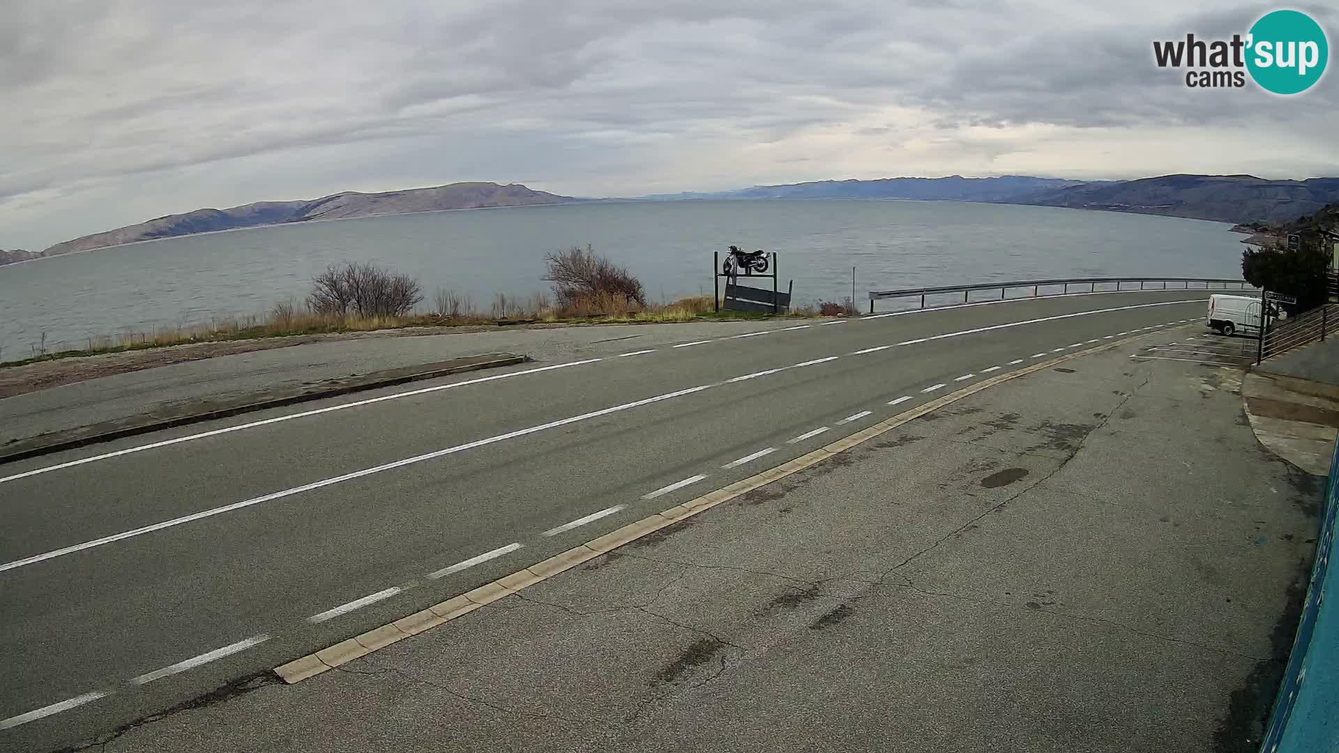 Webcam Adriatic highway D8 near SENJ – view to KRK island