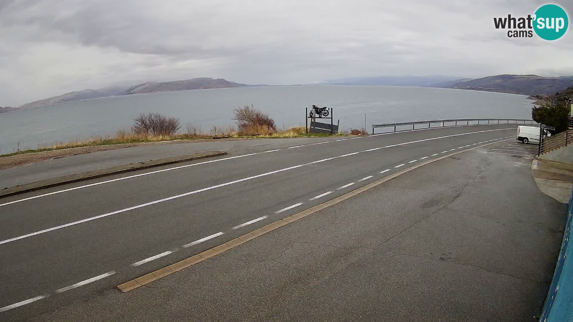 Webcam Adriatic highway D8 near SENJ – view to KRK island