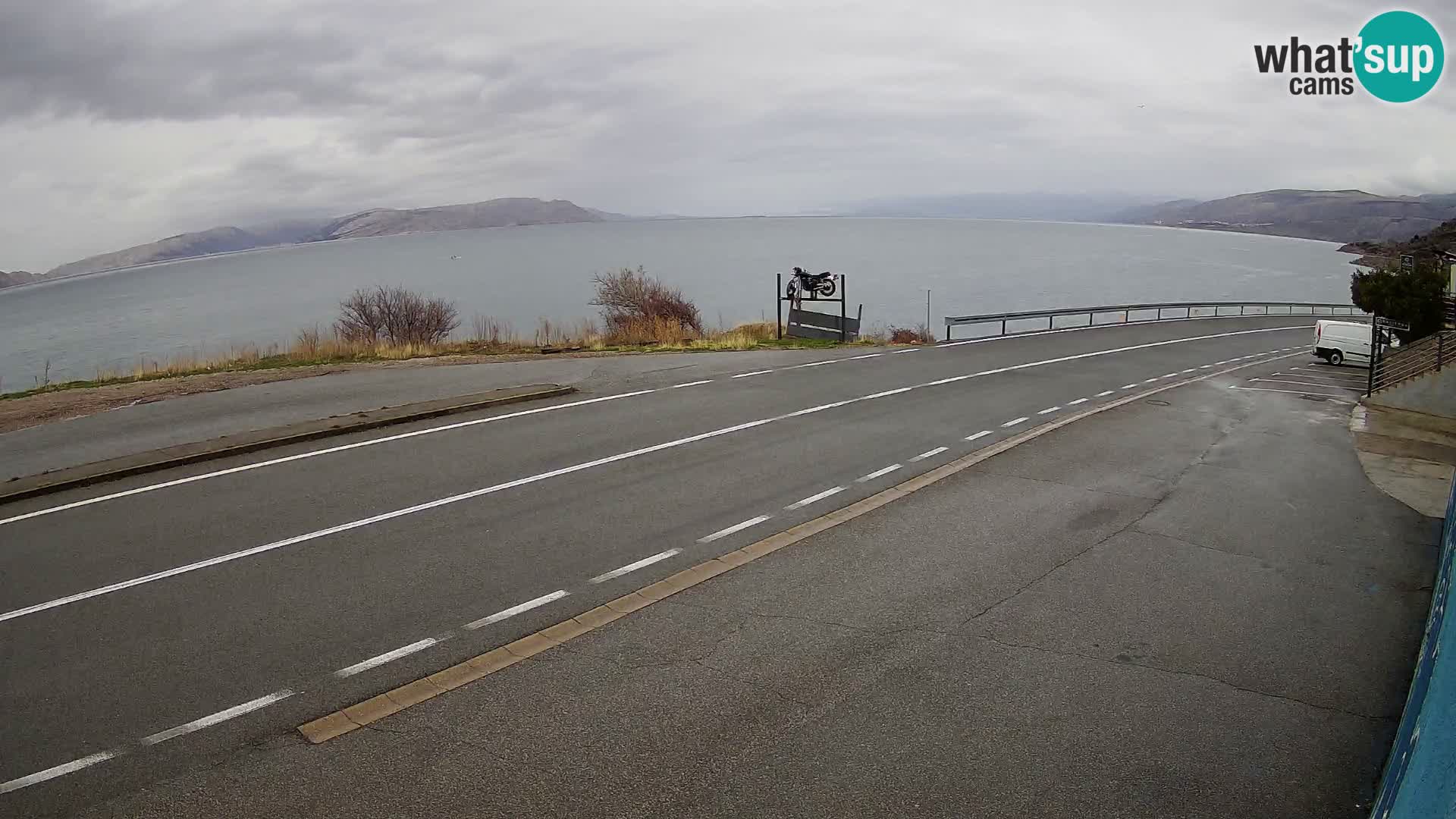 Webcam autoroute Adriatique D8 près de SENJ – vue sur l’île de KRK