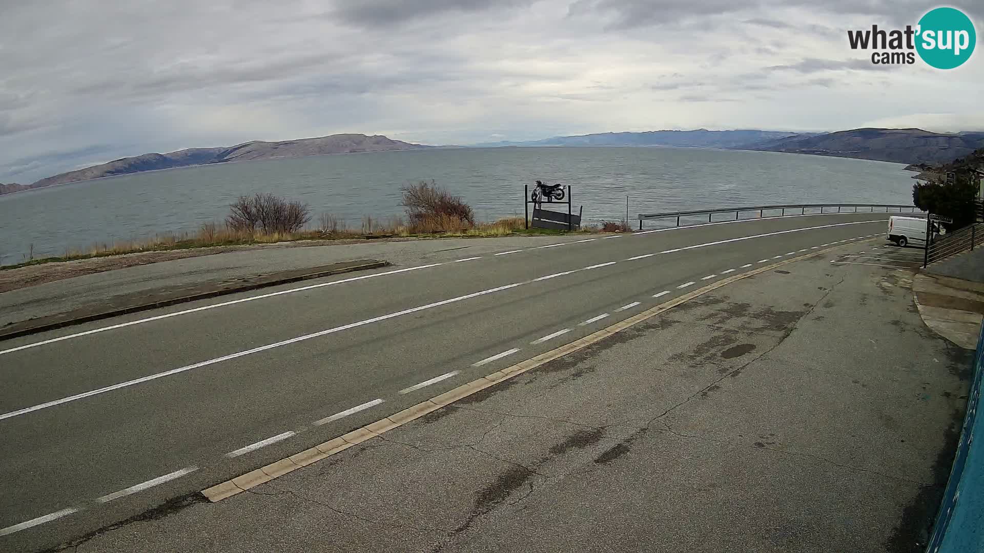Webcam Adriatic highway D8 near SENJ – view to KRK island