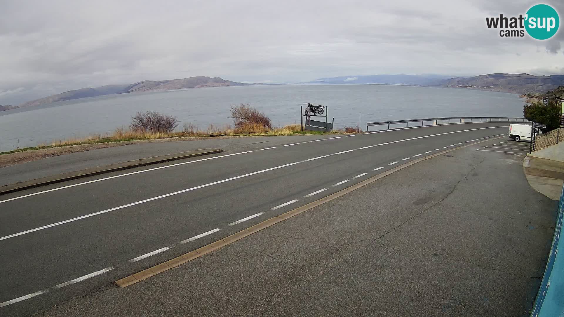 Webcam autoroute Adriatique D8 près de SENJ – vue sur l’île de KRK