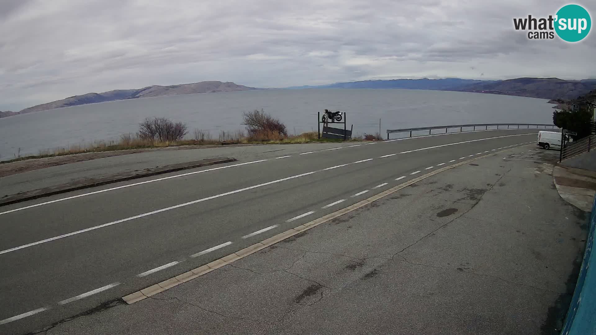 Webcam Adriatic highway D8 near SENJ – view to KRK island