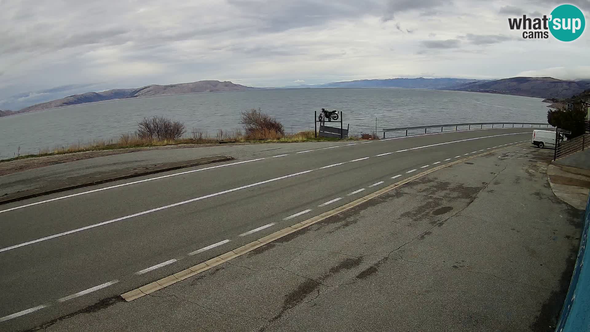 Webcam Adria-Autobahn D8 bei SENJ – Blick auf die Insel KRK