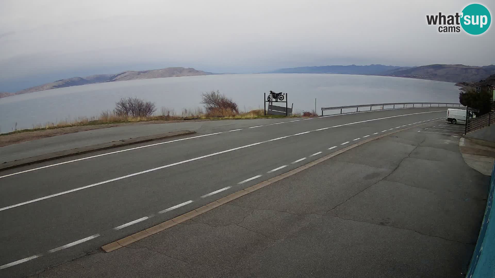 Webcam autoroute Adriatique D8 près de SENJ – vue sur l’île de KRK
