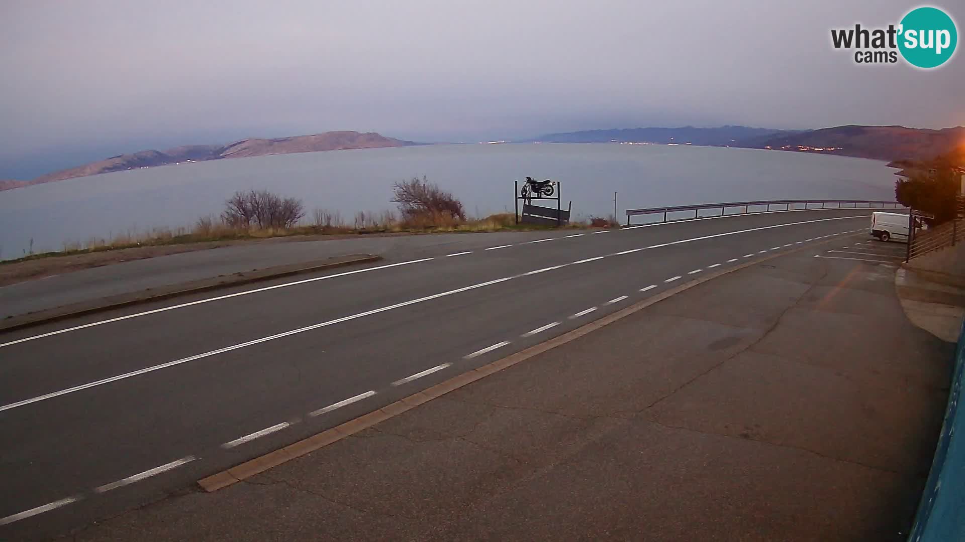 Webcam Adriatic highway D8 near SENJ – view to KRK island