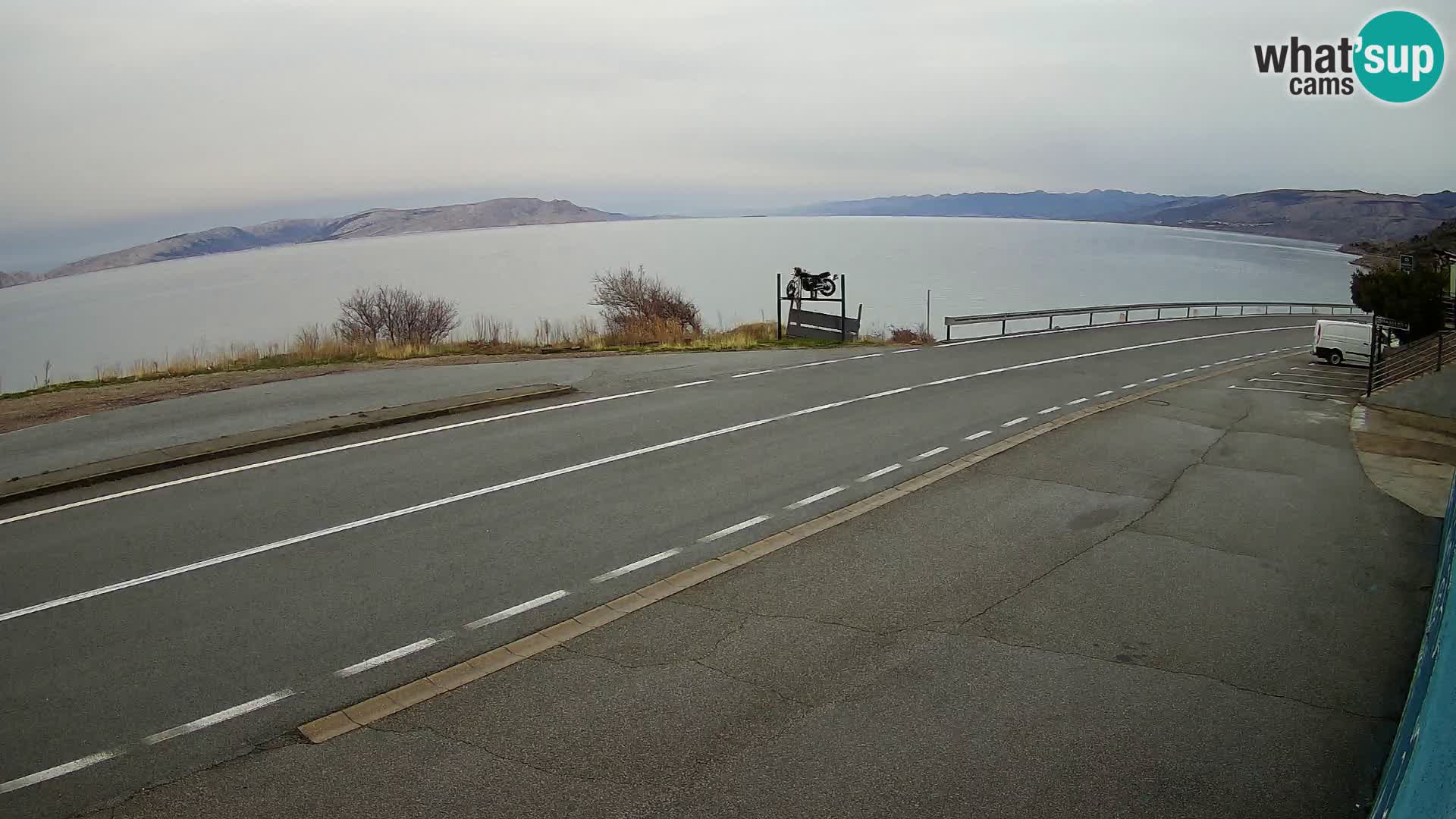Webcam Adria-Autobahn D8 bei SENJ – Blick auf die Insel KRK