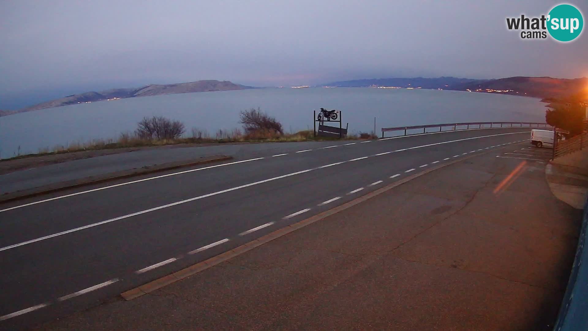Webcam Adriatic highway D8 near SENJ – view to KRK island
