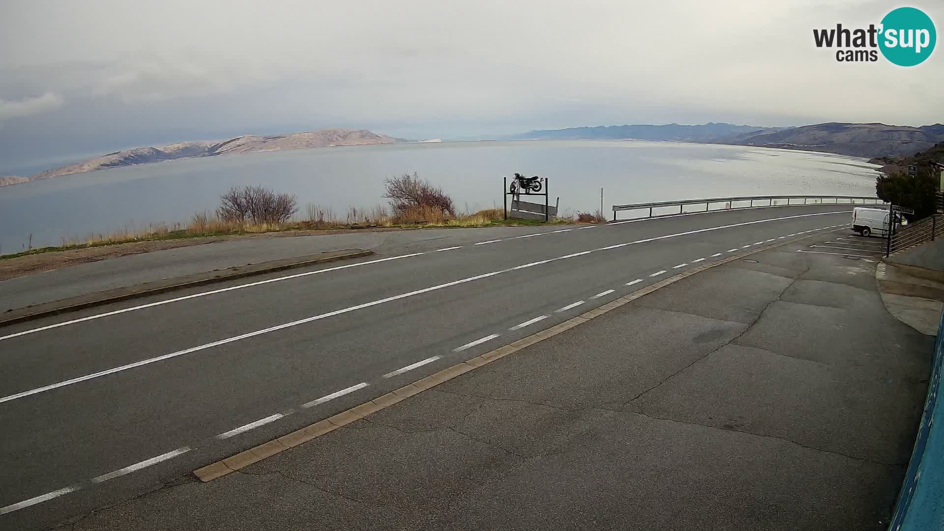 Webcam Adriatic highway D8 near SENJ – view to KRK island