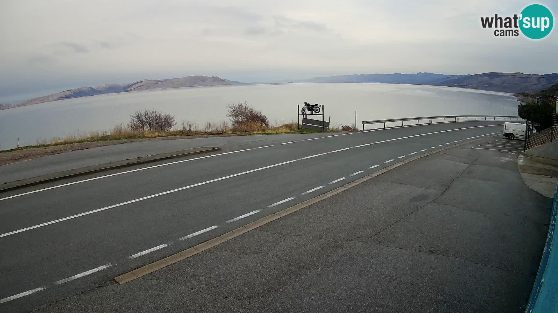 Webcam Adria-Autobahn D8 bei SENJ – Blick auf die Insel KRK