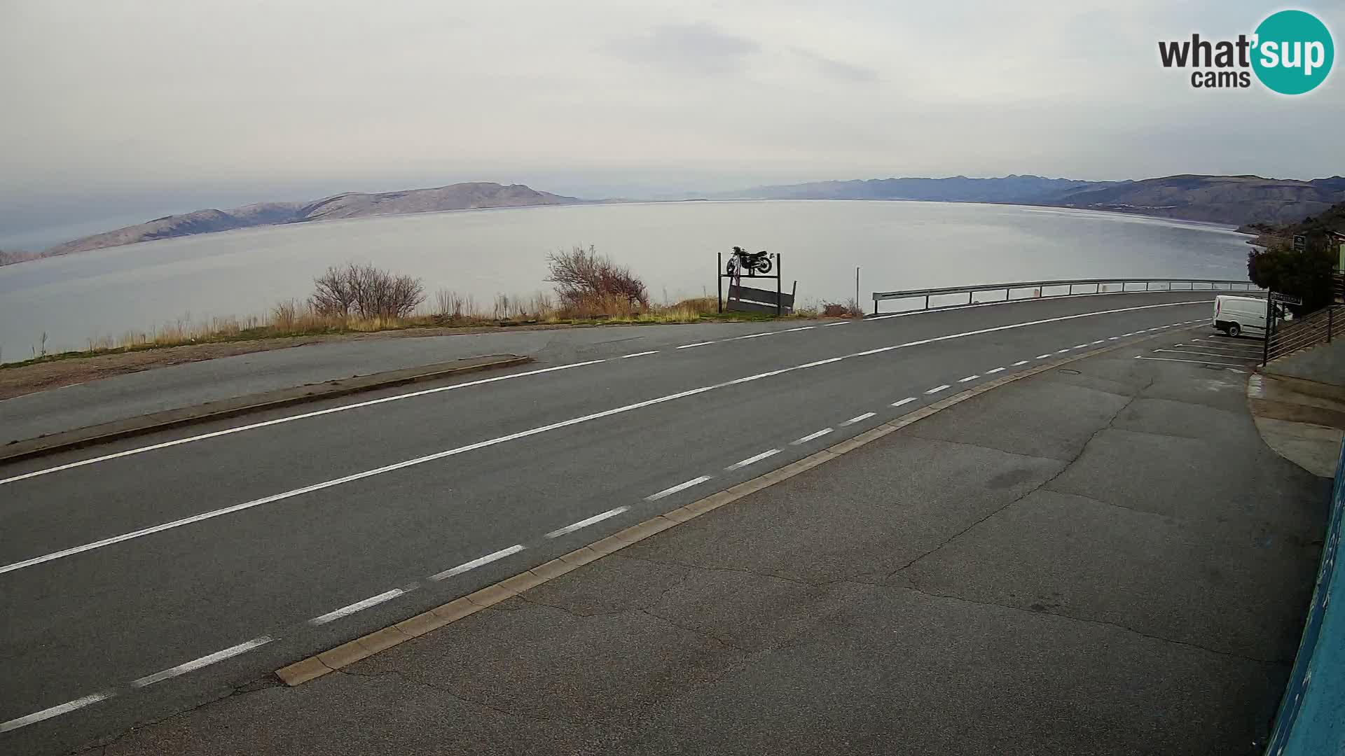 Webcam Adriatic highway D8 near SENJ – view to KRK island