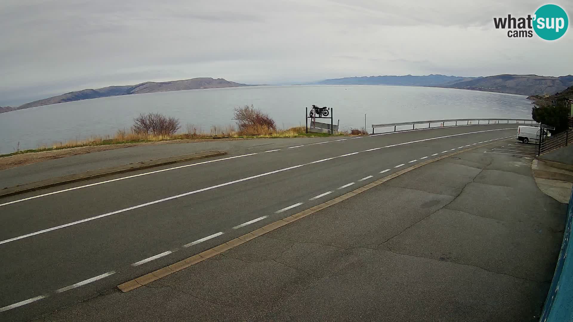 Webcam autopista adriática D8 cerca de SENJ – vista de la isla de KRK