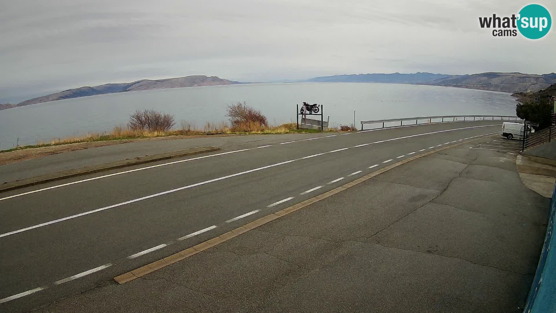 Webcam autoroute Adriatique D8 près de SENJ – vue sur l’île de KRK