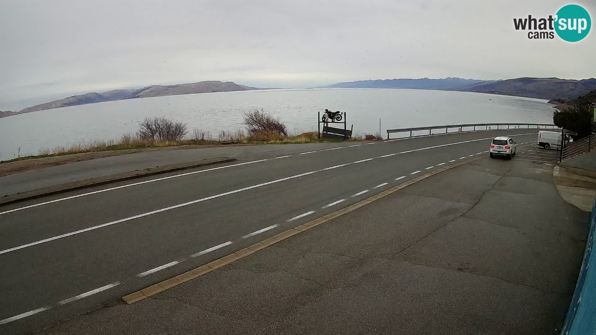 Webcam Adria-Autobahn D8 bei SENJ – Blick auf die Insel KRK