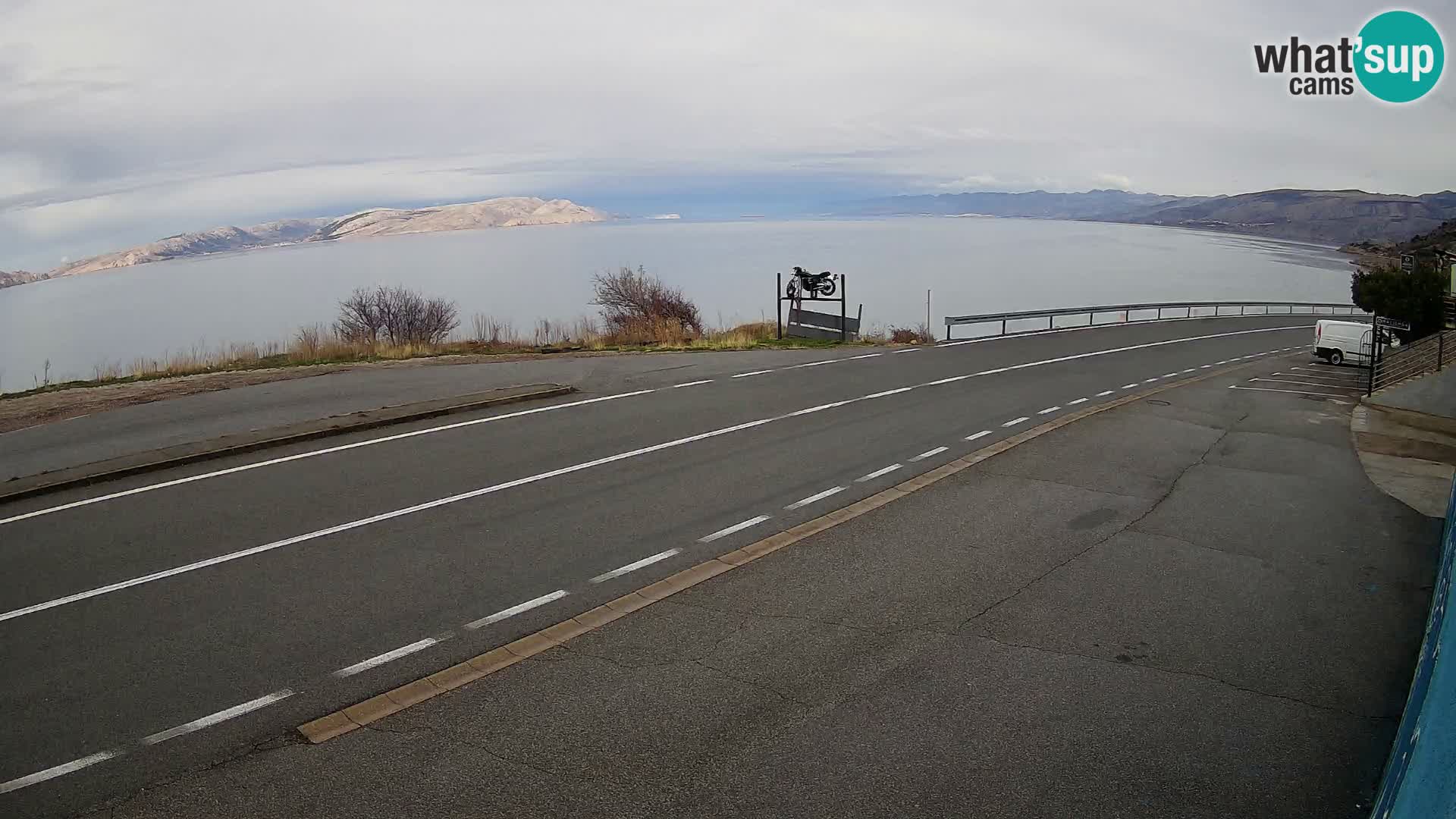 Webcam Adriatic highway D8 near SENJ – view to KRK island
