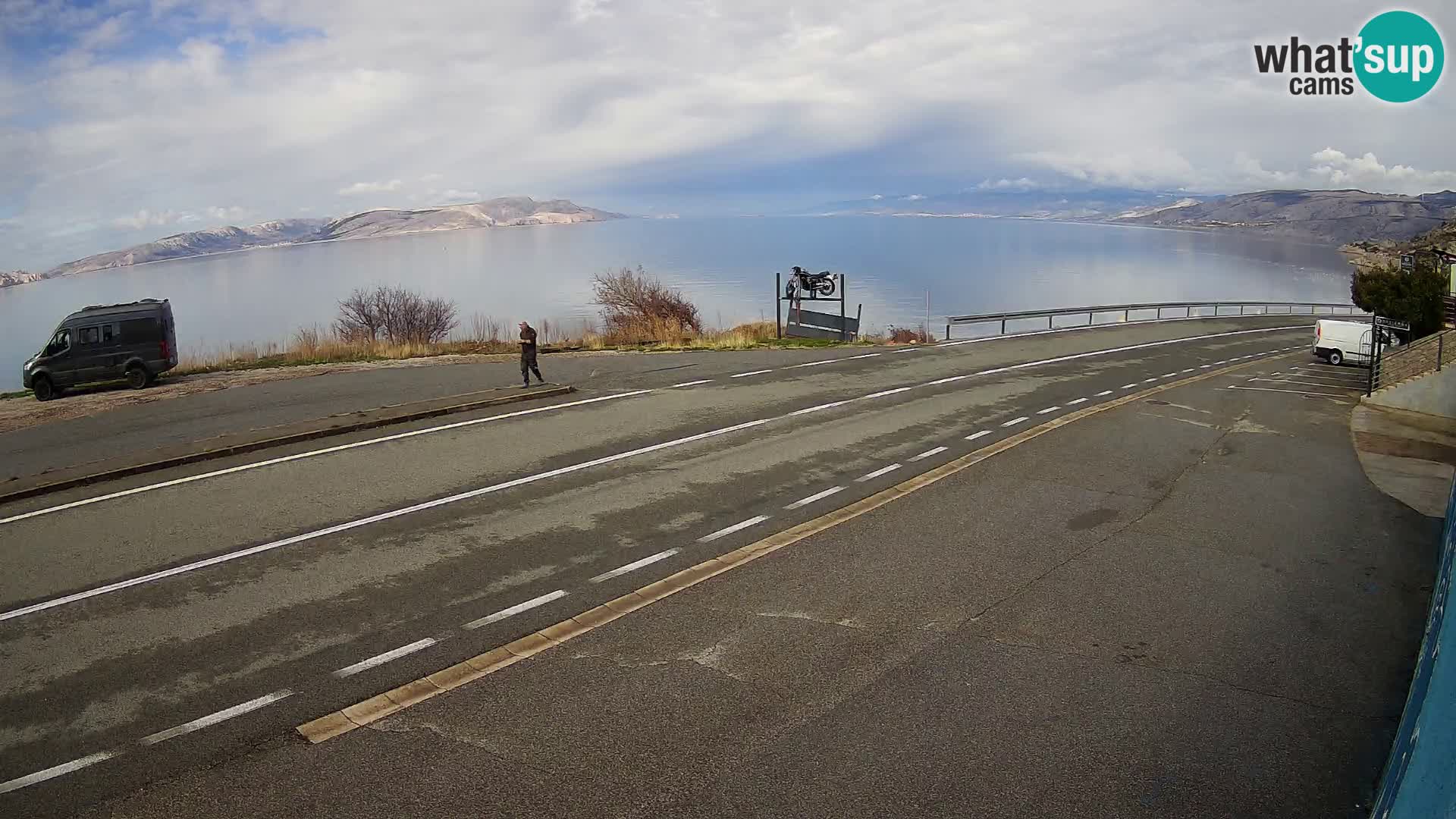 Webcam Adriatic highway D8 near SENJ – view to KRK island