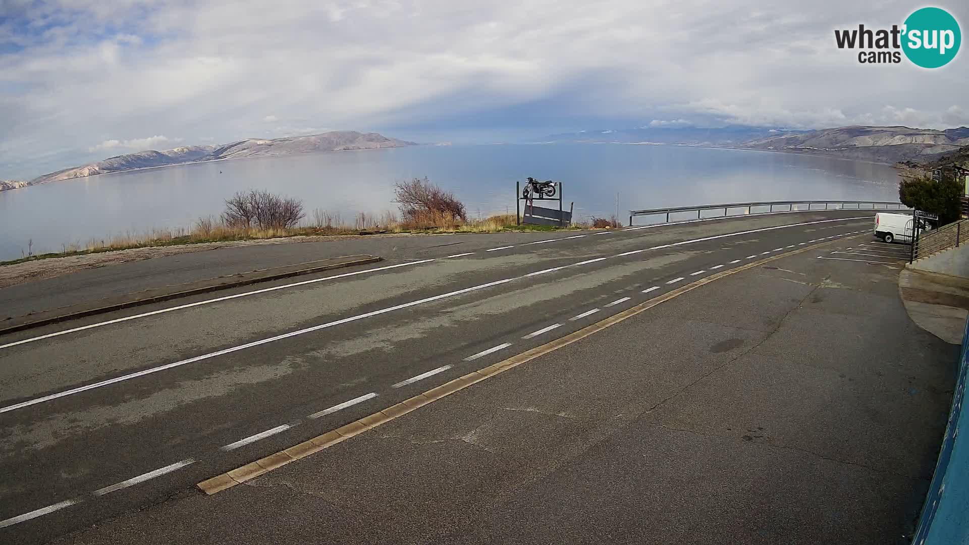 Webcam Adria-Autobahn D8 bei SENJ – Blick auf die Insel KRK