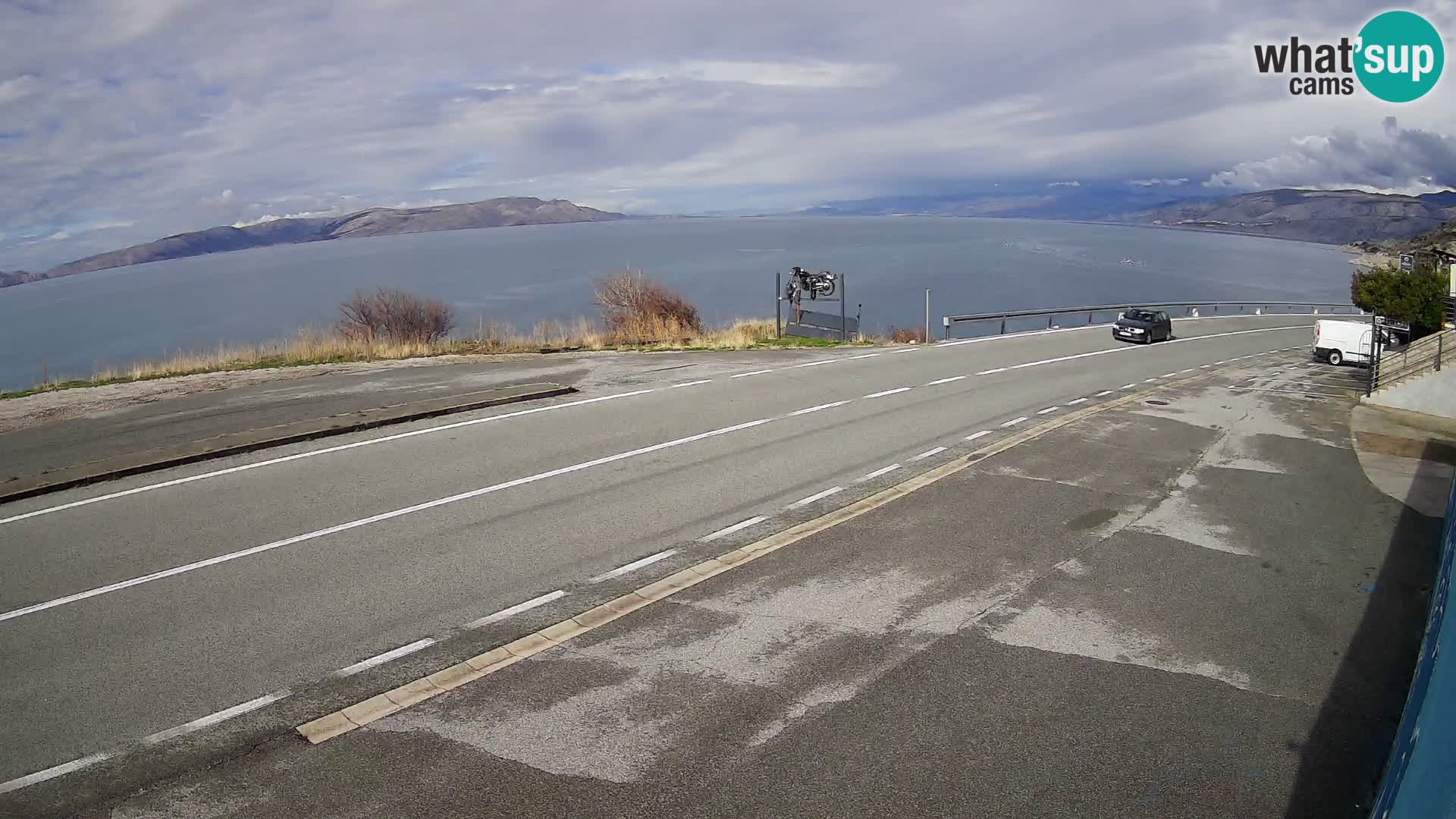 Webcam autoroute Adriatique D8 près de SENJ – vue sur l’île de KRK